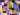 Abstract Square Purple/Mustard/Grey Cotton Canvas