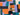 Abstract Square Petrol /Purple / Orange Cotton Canvas