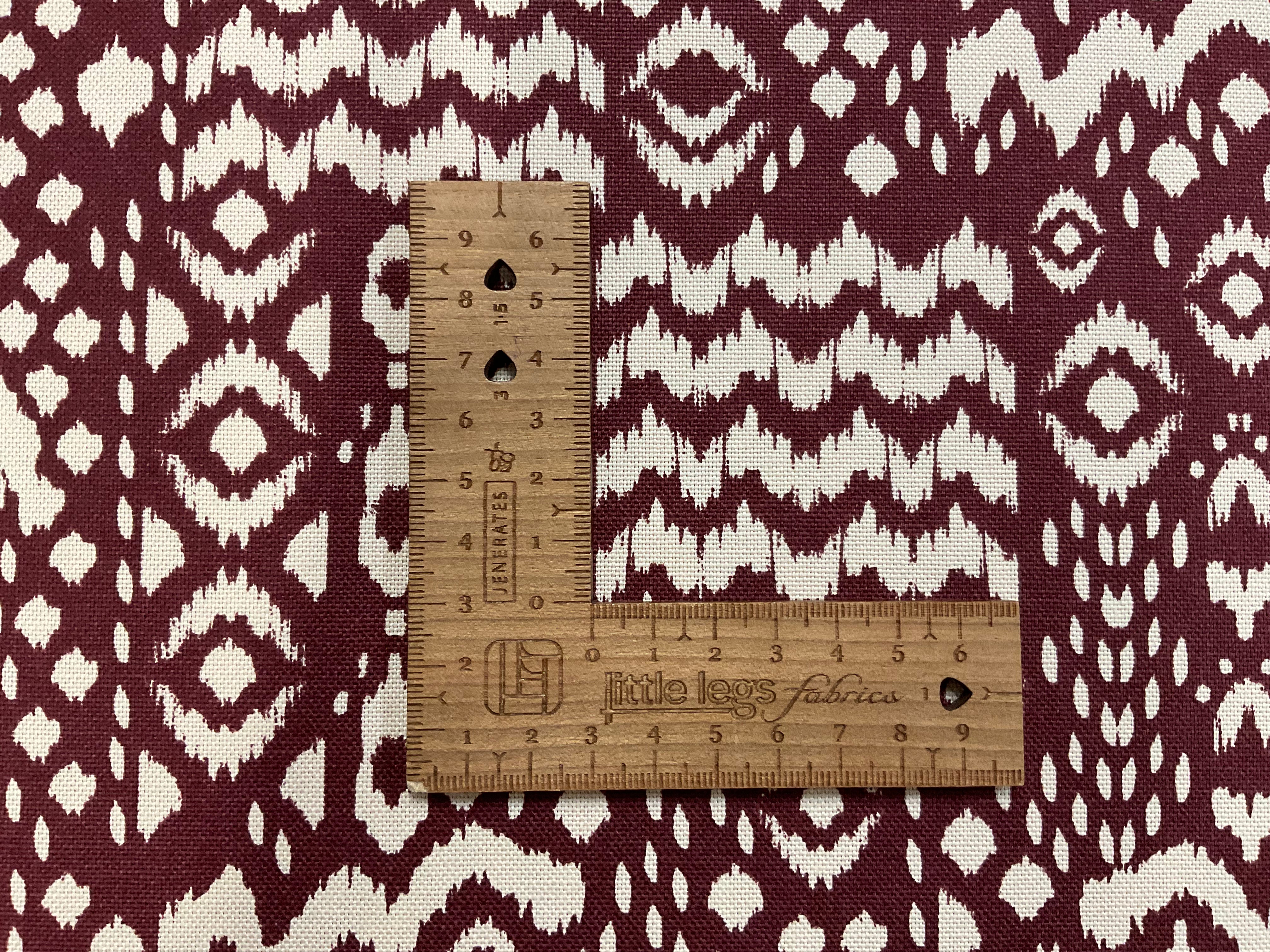Wine Ikat Cotton Canvas