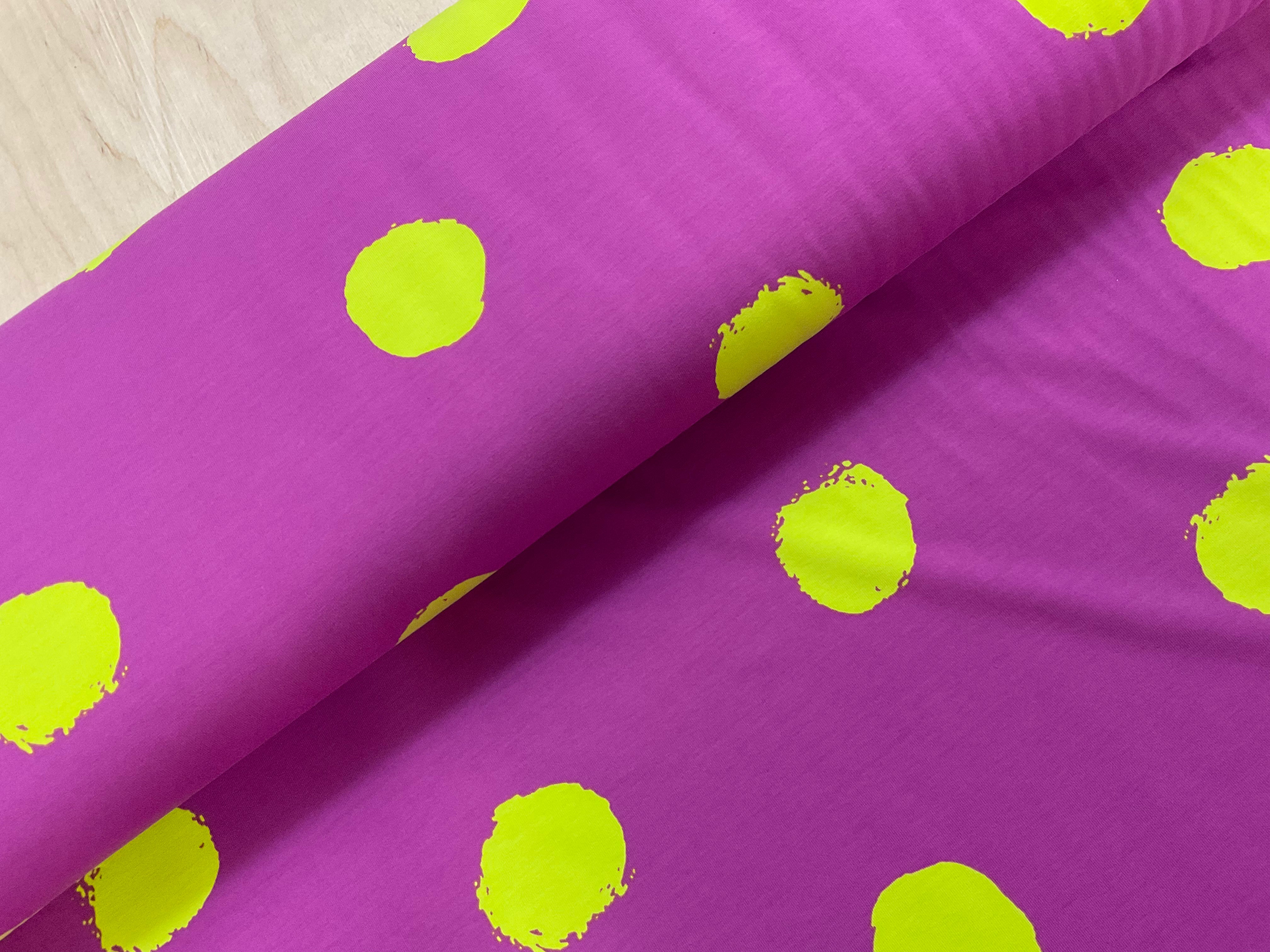 Neon Splodges Cotton Jersey Fabric