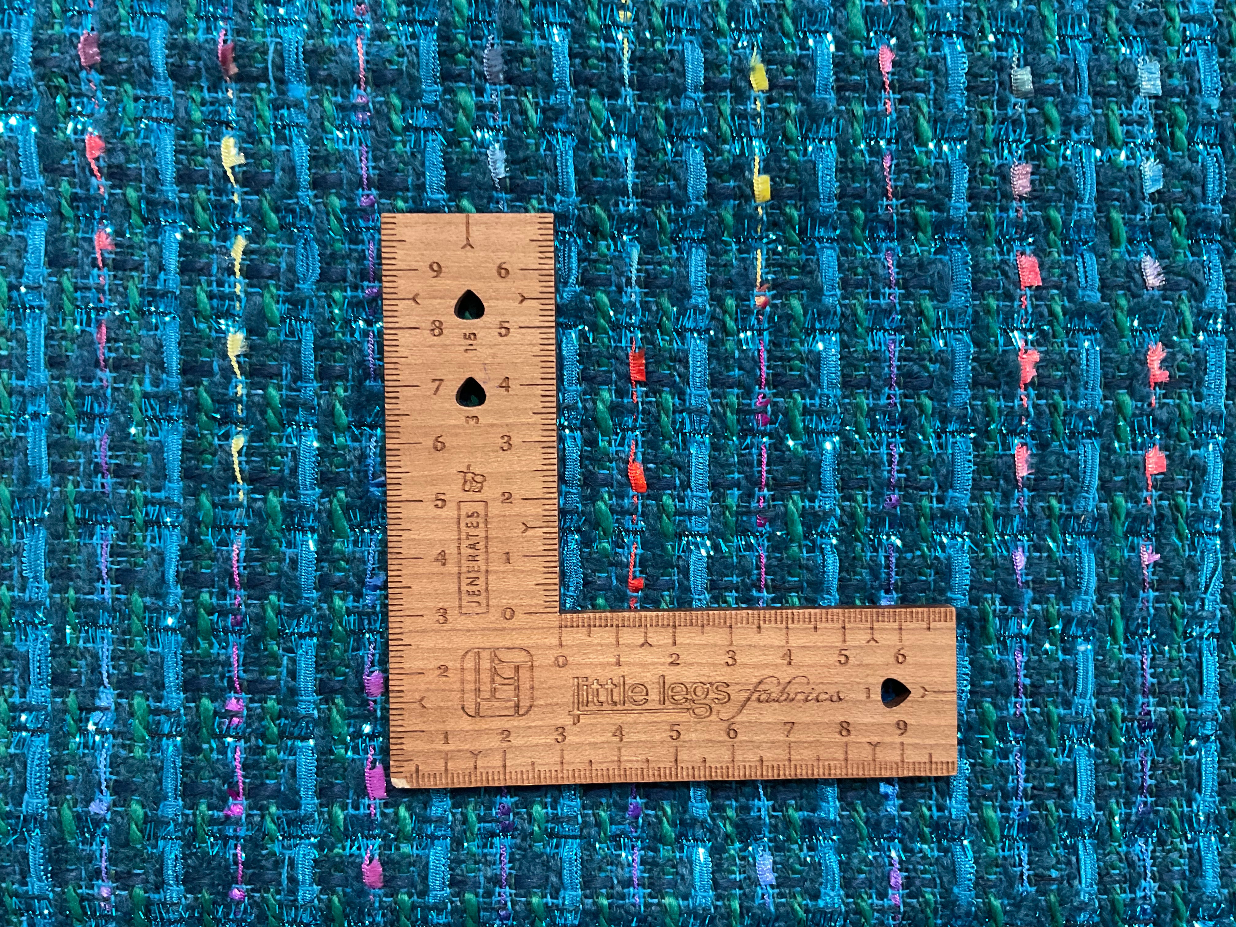 Petrol Glitter Tweed Style Coating