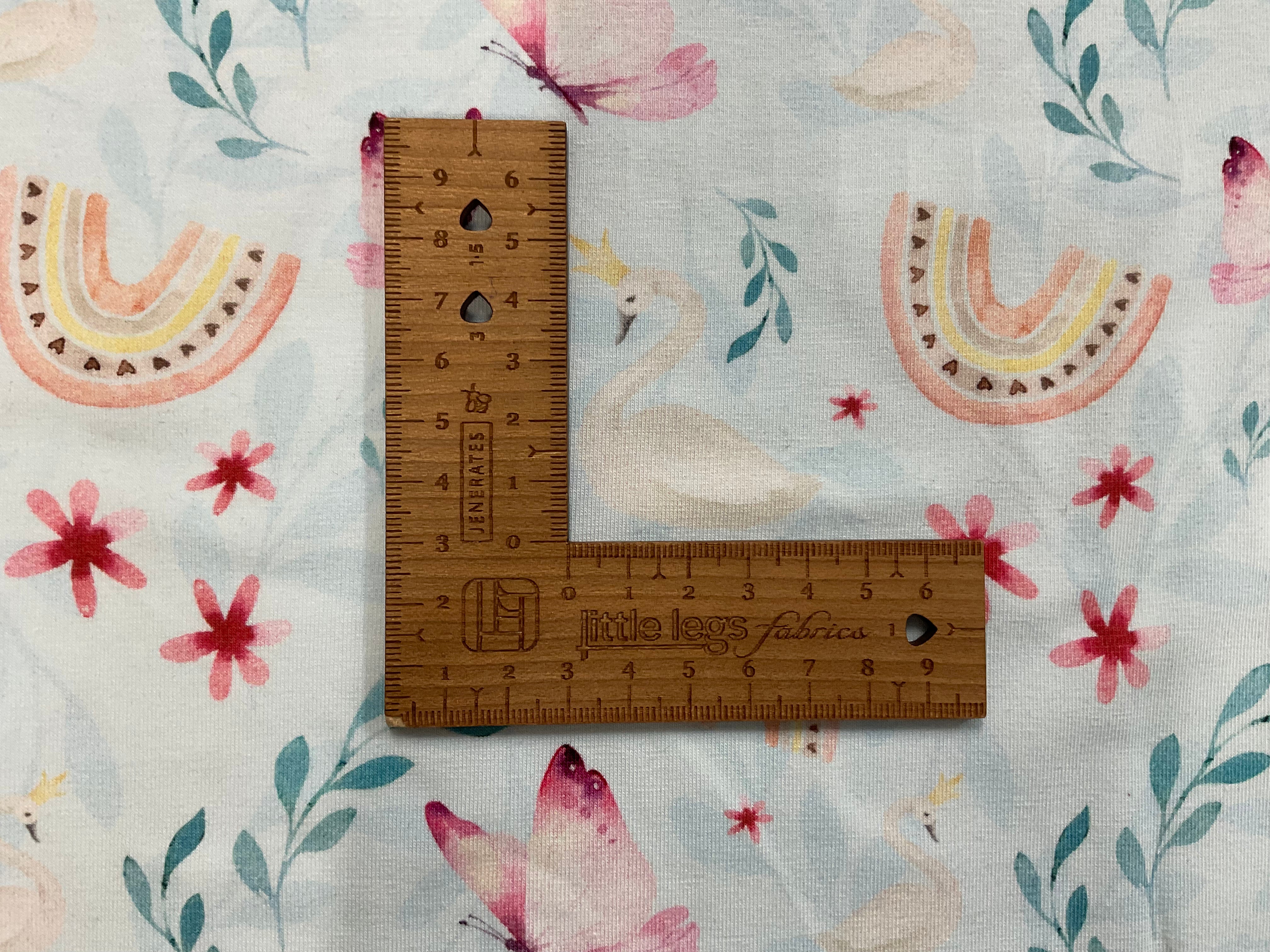 Royal Swan Garden Cotton Jersey Fabric