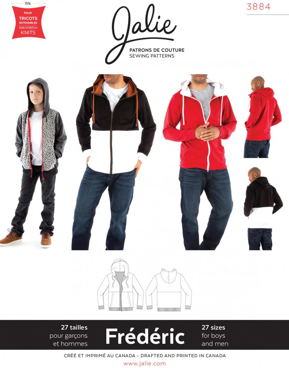 JALIE Frédéric Hoodie Children and Adults Sewing Pattern.