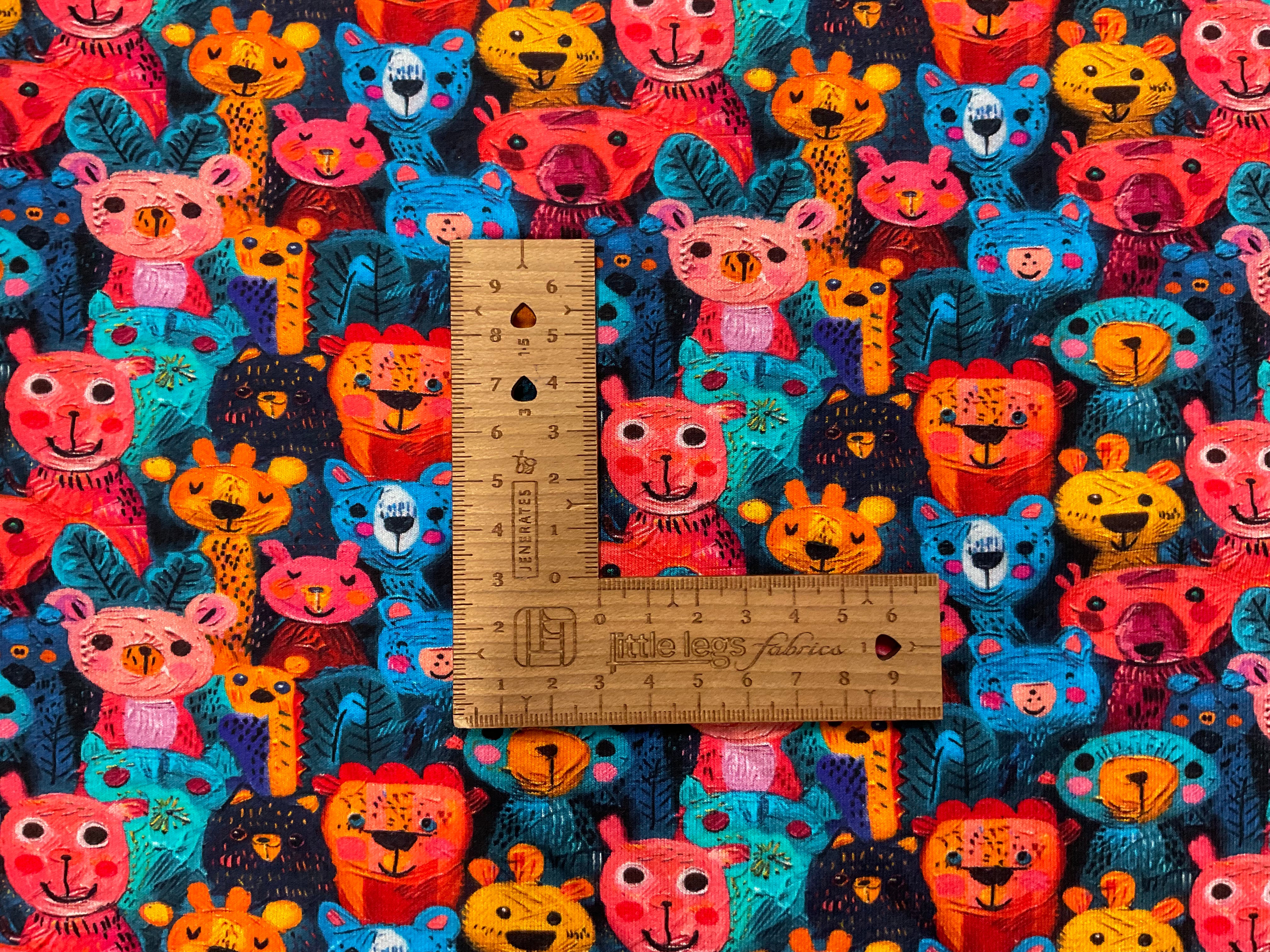 Bright Painted Animals Brushed French Terry