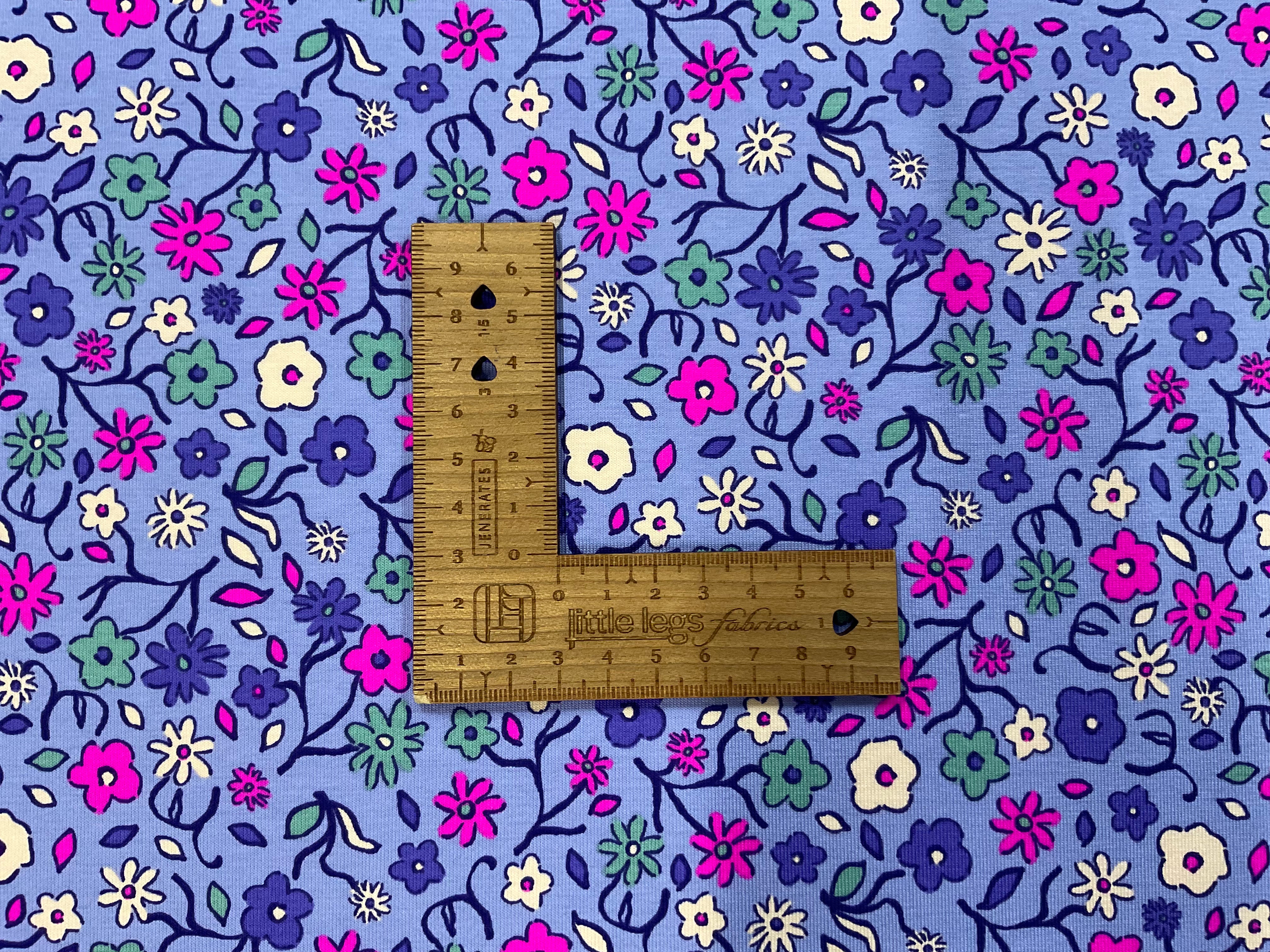 Neon Flowers Cotton Jersey Fabric