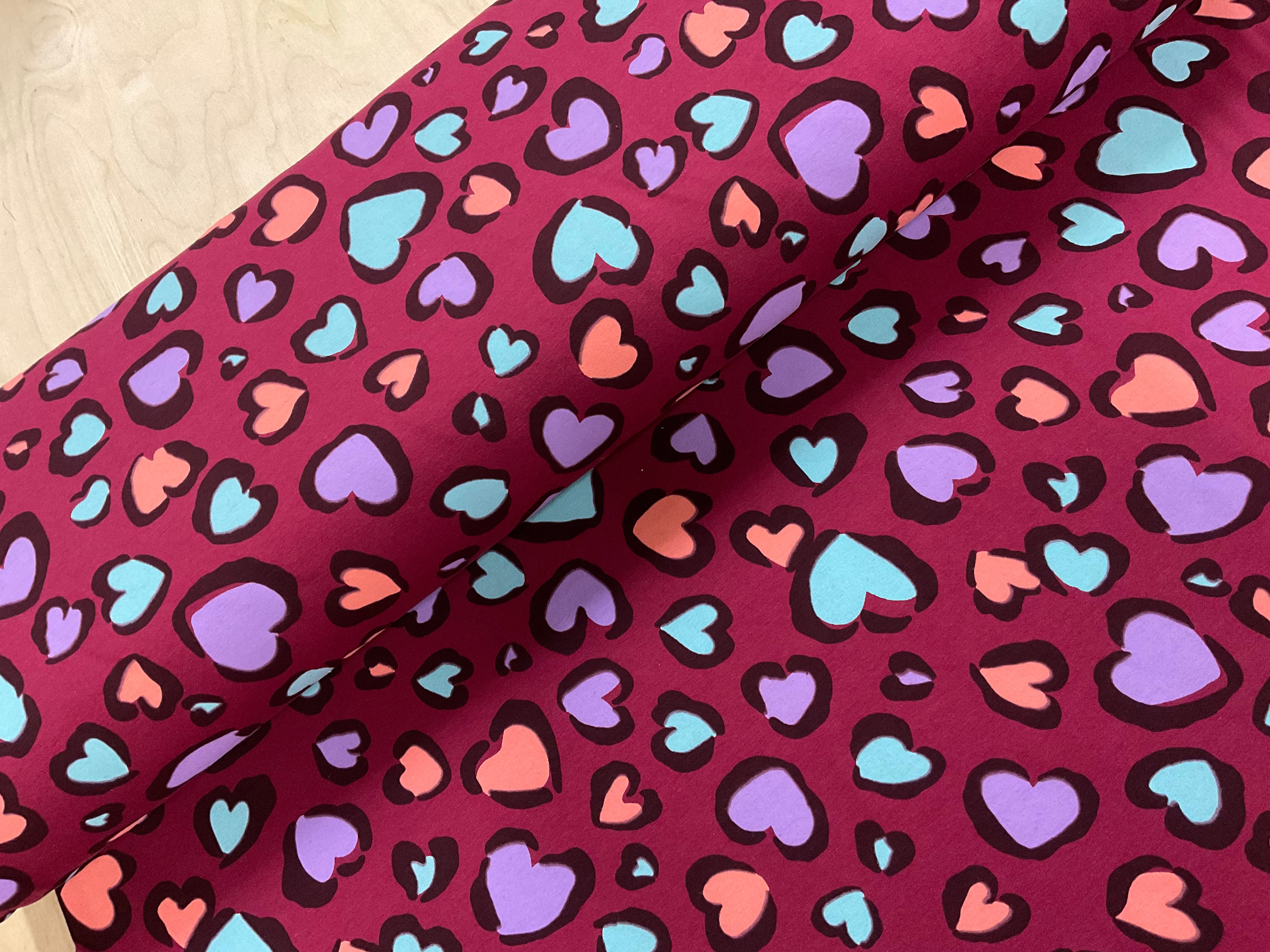 Bordeaux Leopard Hearts Soft Sweat