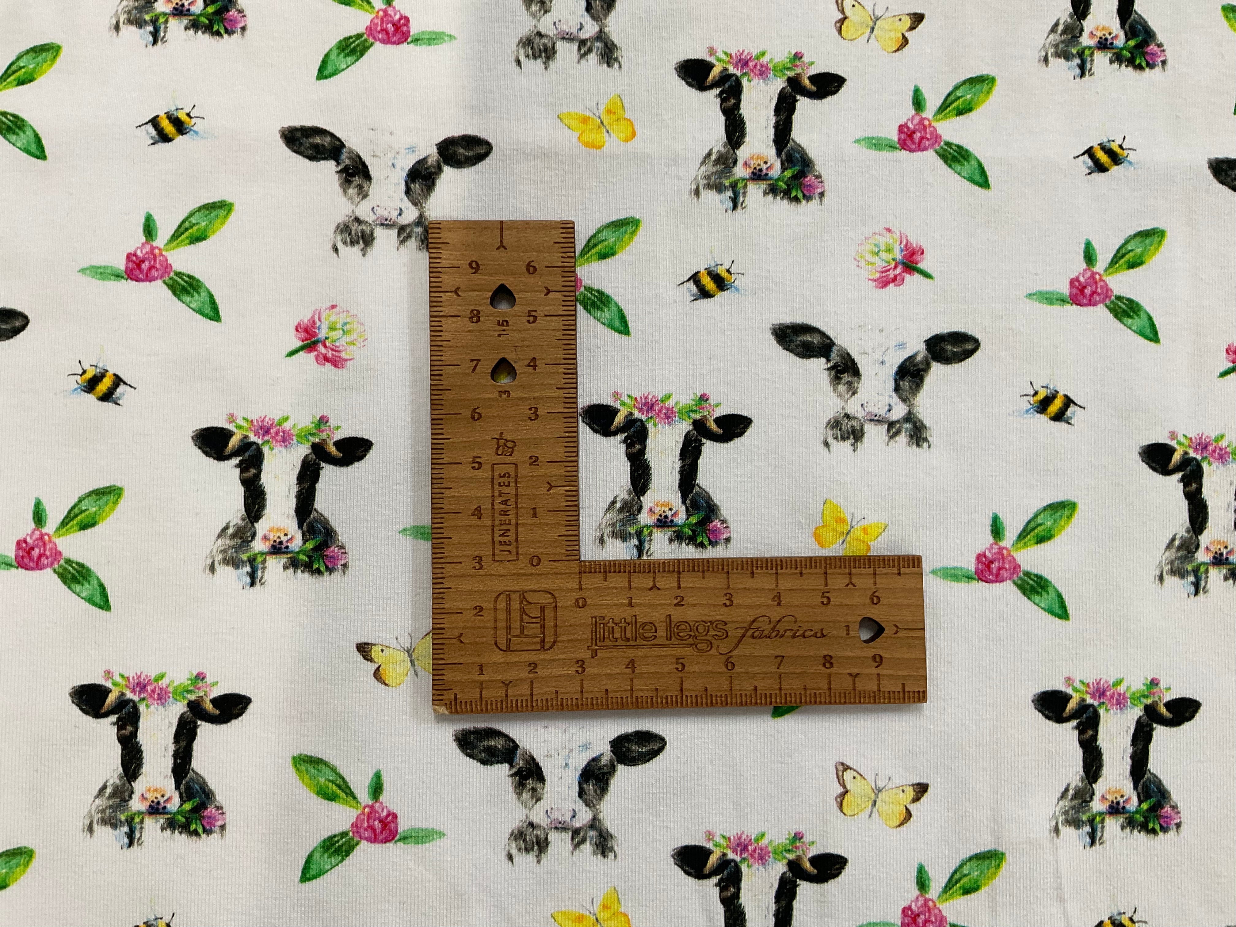 Farmyard Blossoms Cotton Jersey Fabric