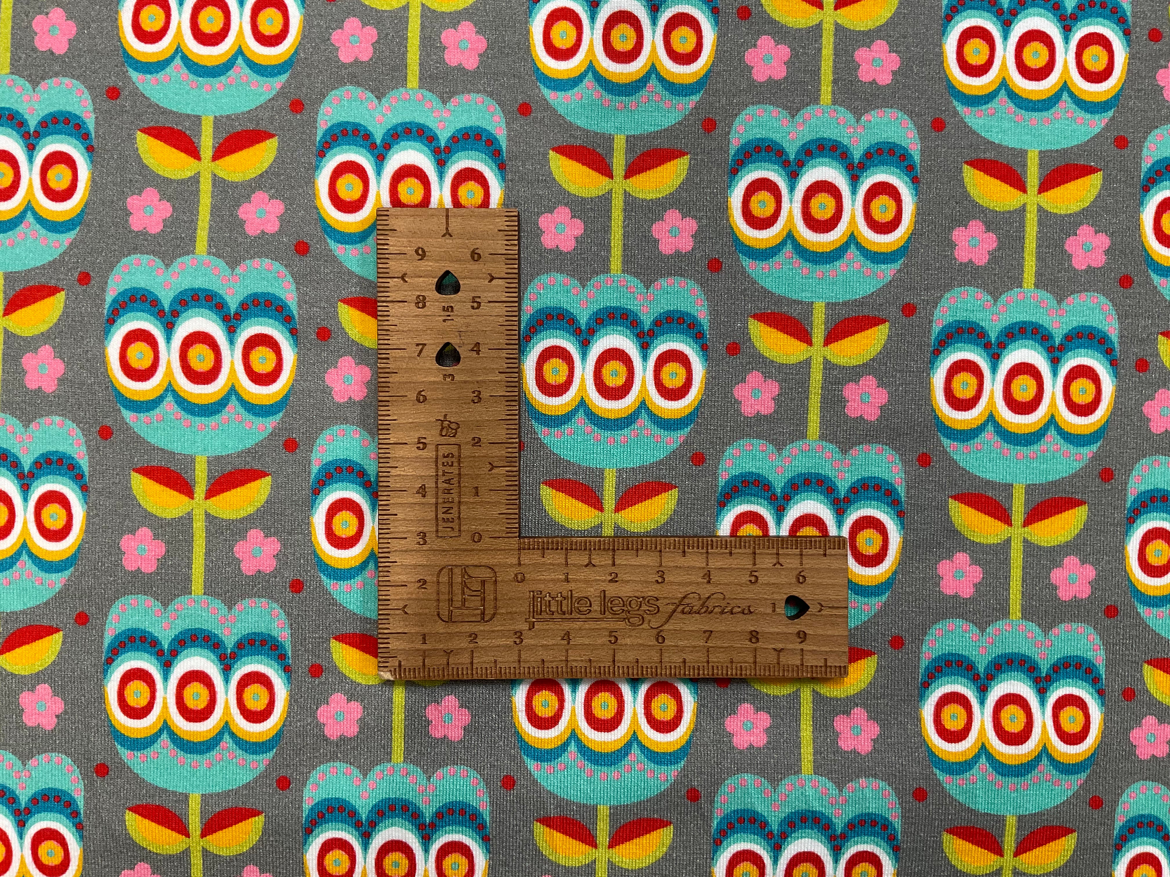 Folky Florals Cotton Jersey Fabric