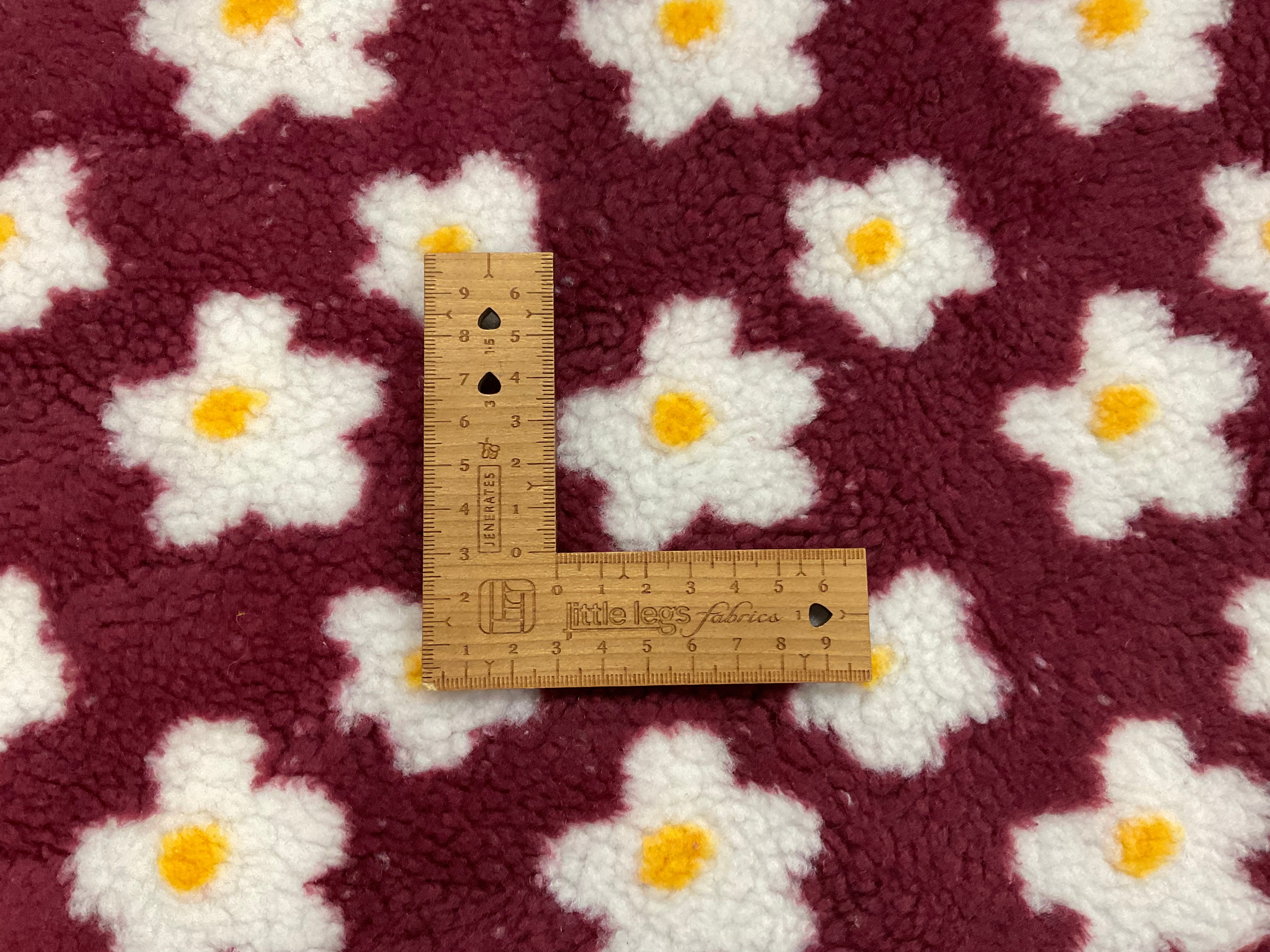 Daisies on Blackberry Teddy Fleece