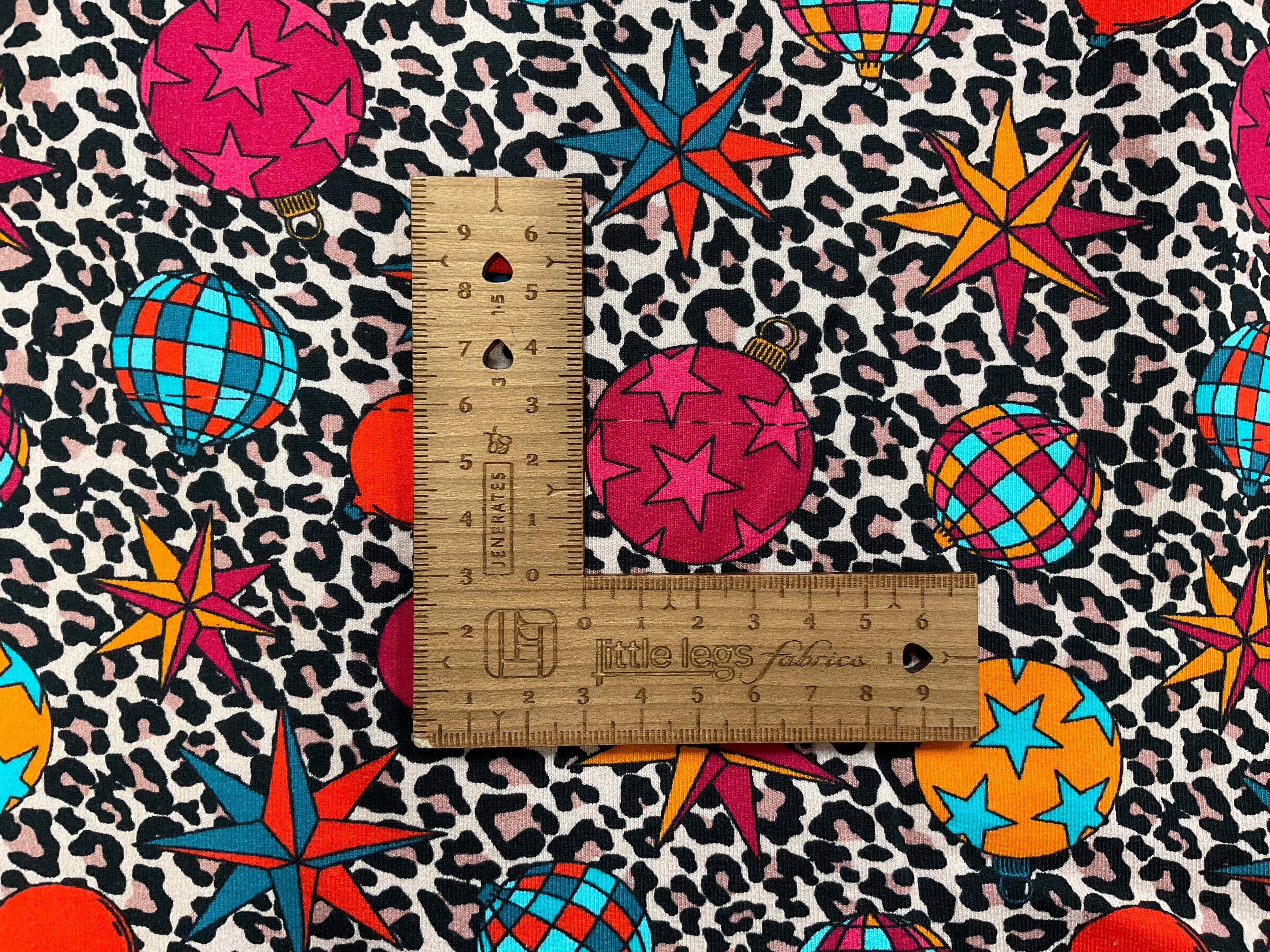 FLAWED - Bright Baubles on Leopard Brushed French Terry