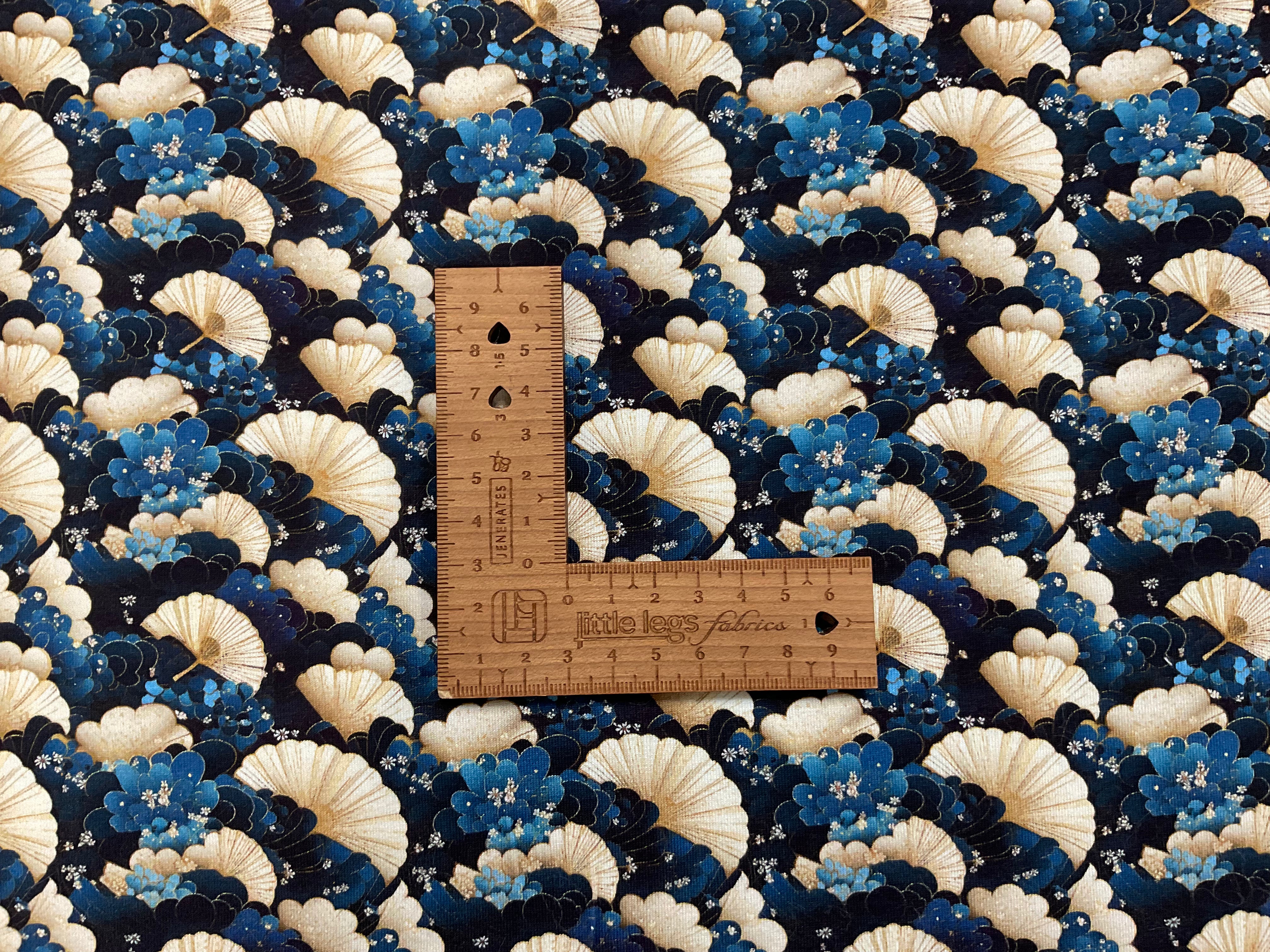 Sapphire Fan Garden Cotton Jersey