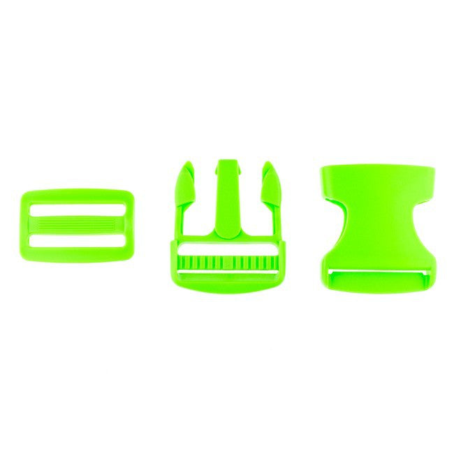25mm Plastic Buckle and Slider Set - Various Colours
