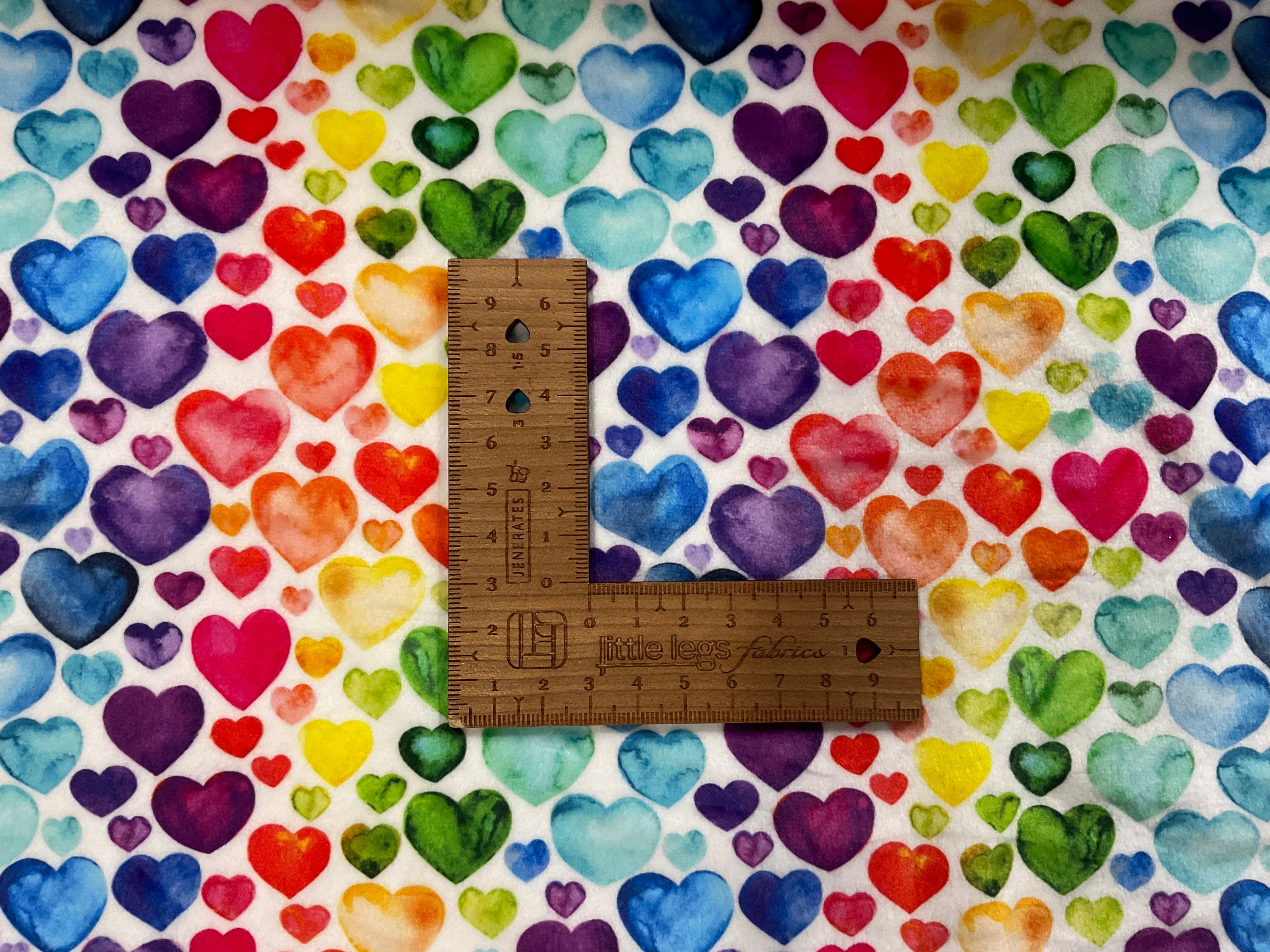 Rainbow Hearts Squish Fleece