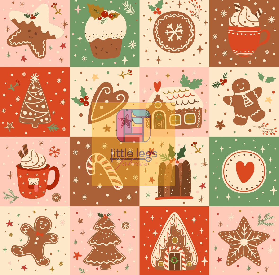 PRE ORDER Patchwork Christmas Cotton Jersey - DUE IN STOCK MID SEPTEMBER