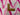 Pink Spotty Zig Zag Linen Blend Slub