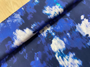 Blue Tie Dye Viscose