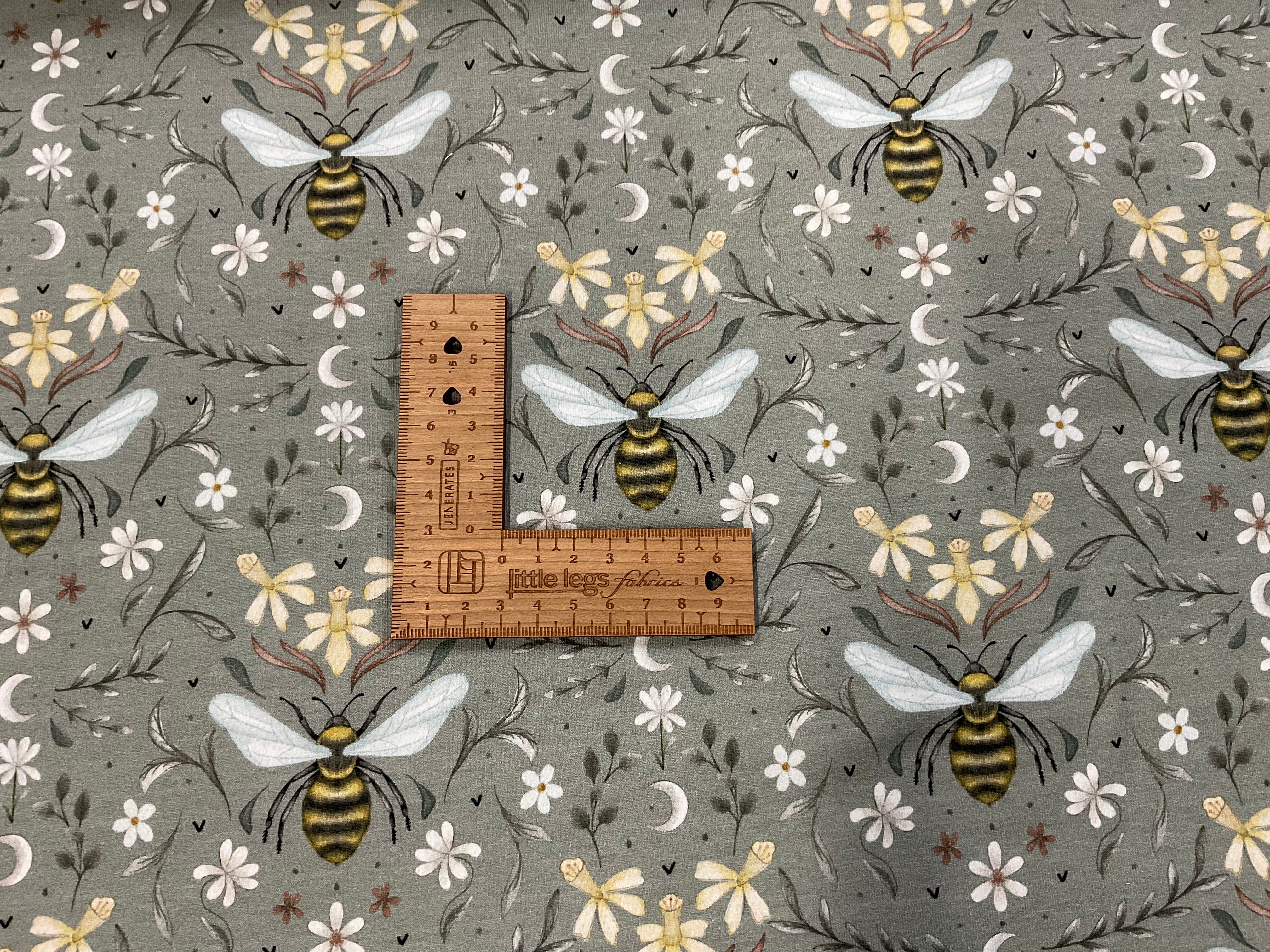 Sage Bee Garden Cotton Jersey