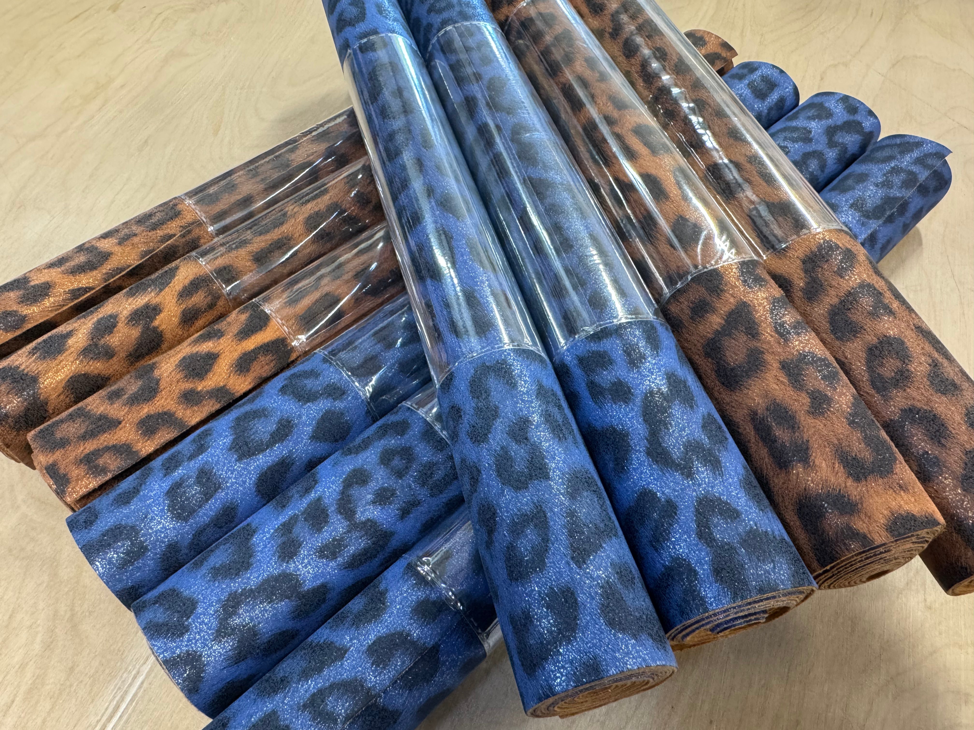Animal Print Glitter Faux Leather Vinyl - Various Sizes