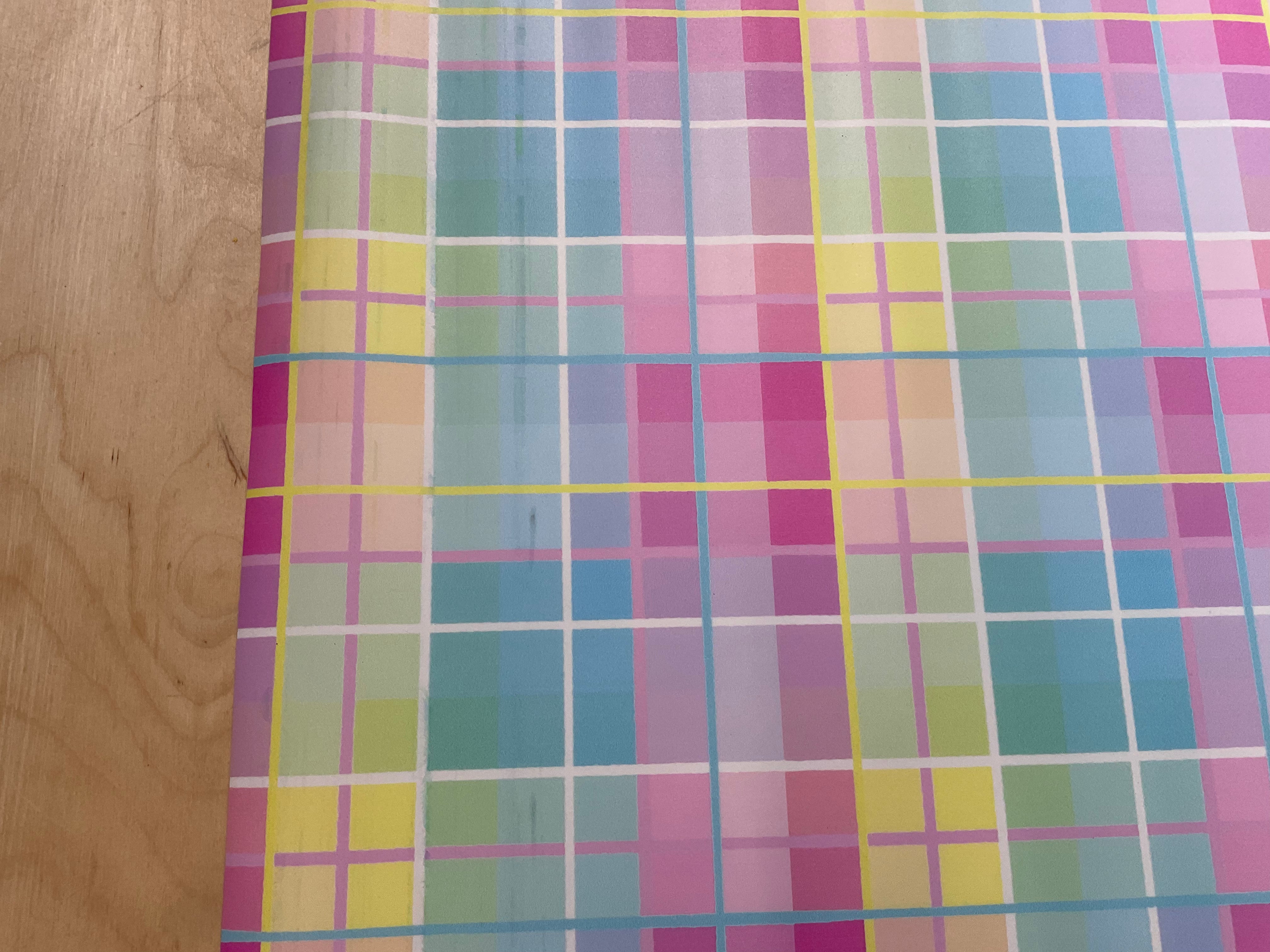 FLAWED - Pastel Gingham Faux Leather Vinyl - Various Sizes