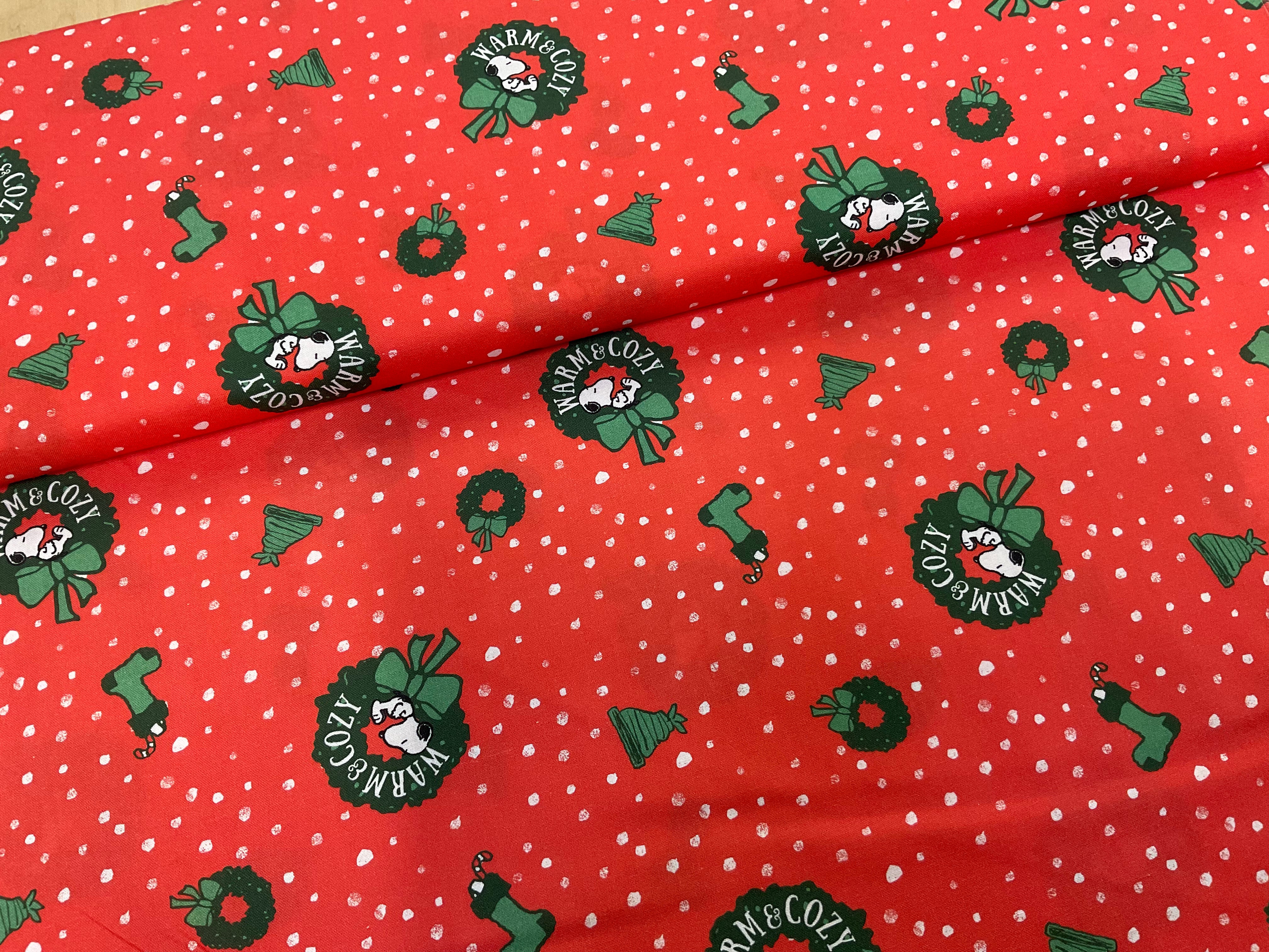 SALE - Christmas Snoopy Cotton