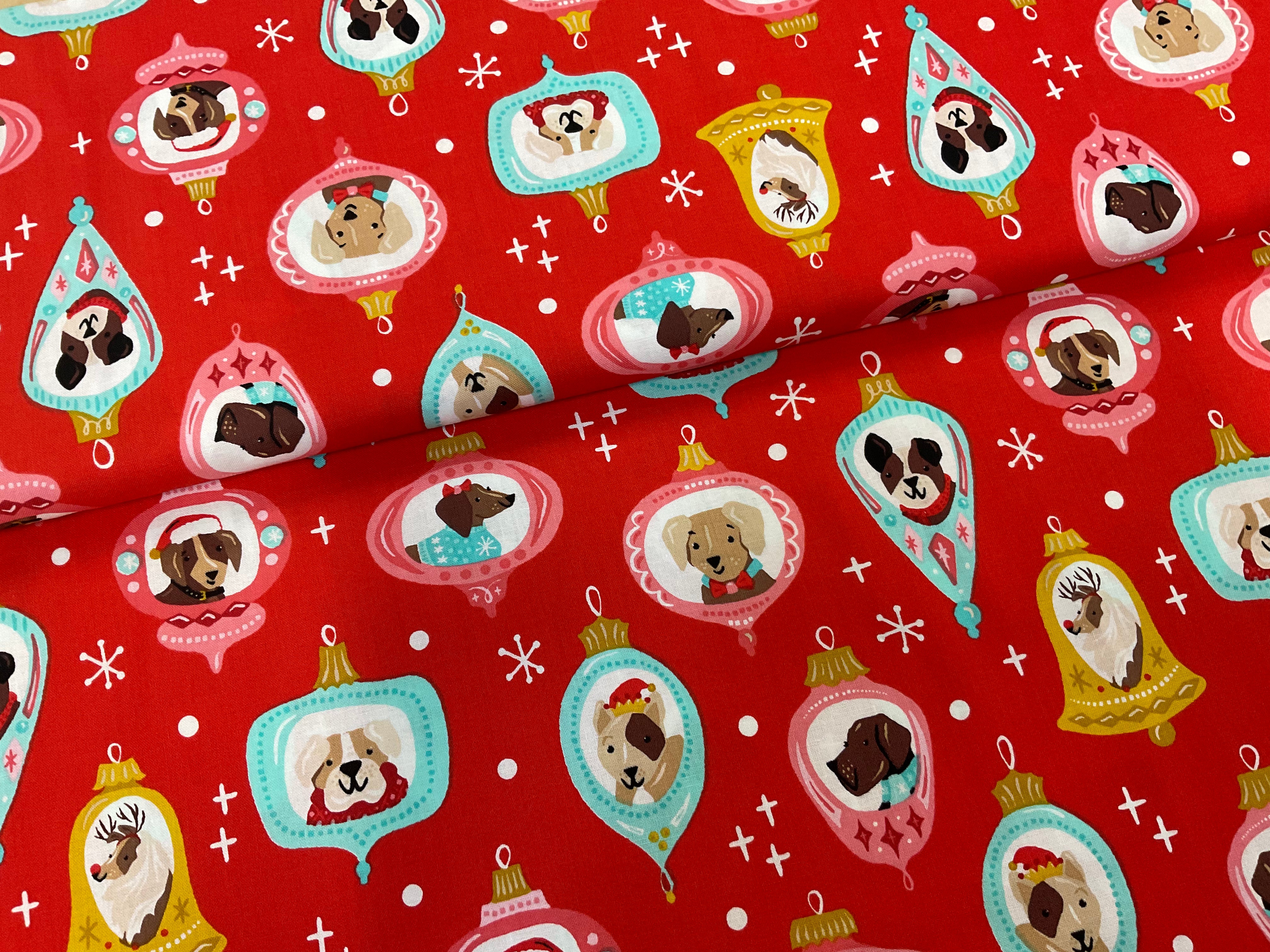 SALE - Christmas Dog Baubles Cotton