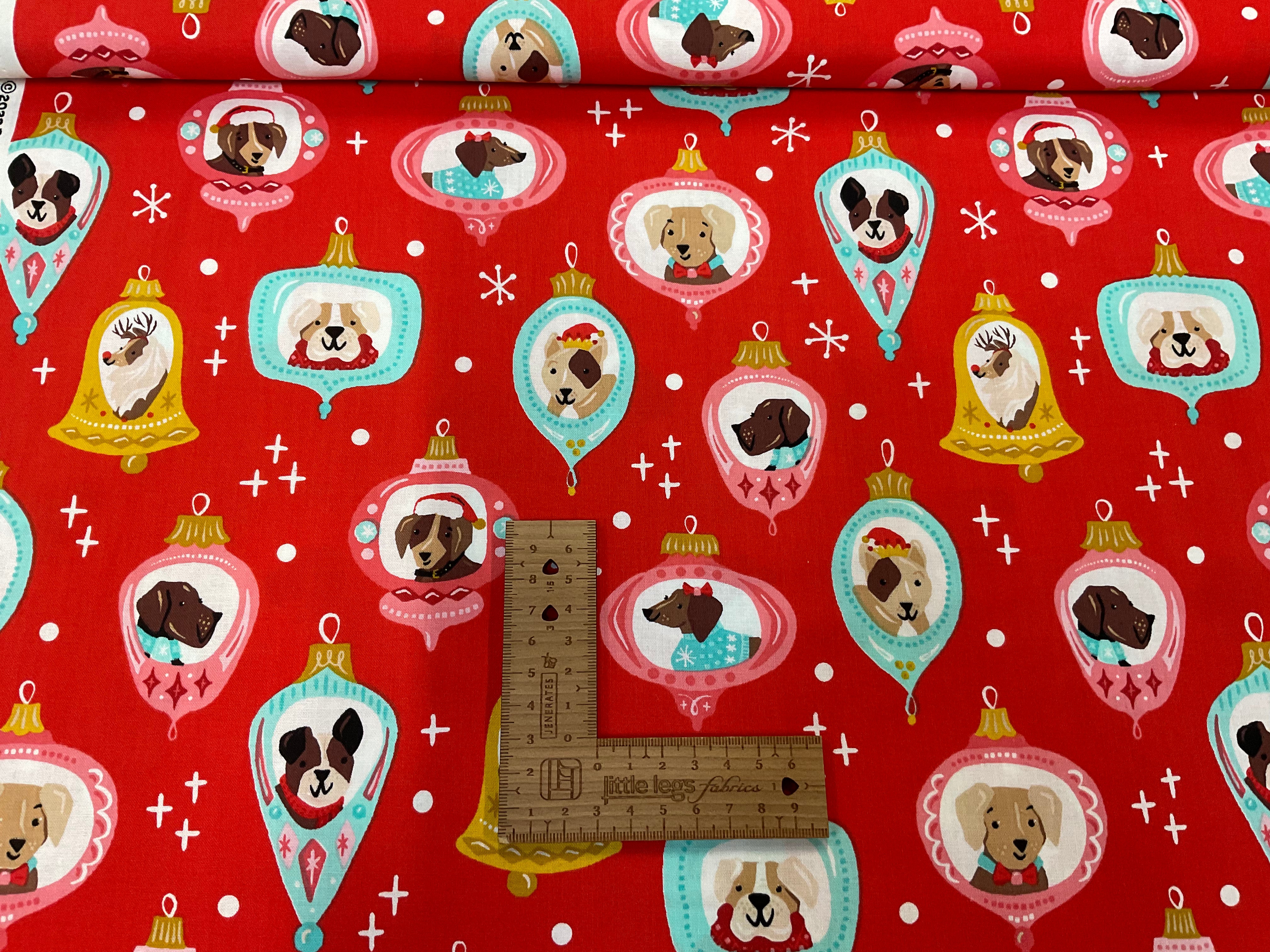 SALE - Christmas Dog Baubles Cotton