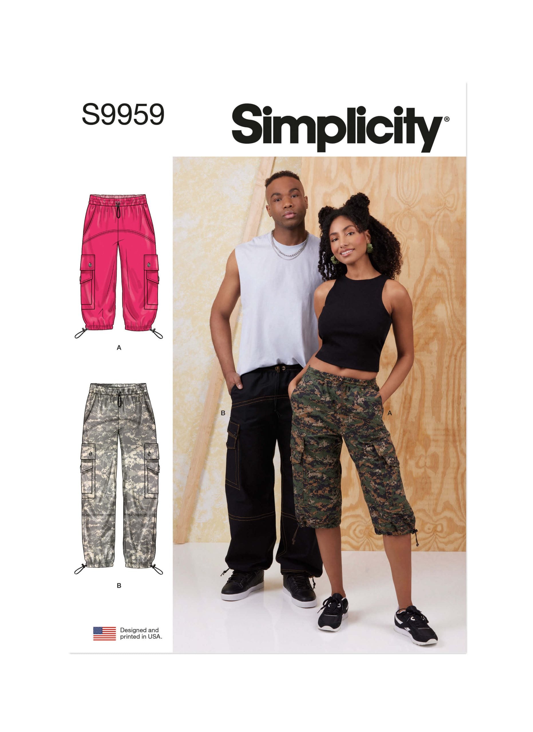 Simplicity S9959 Unisex Cargo Pants Paper Sewing Pattern