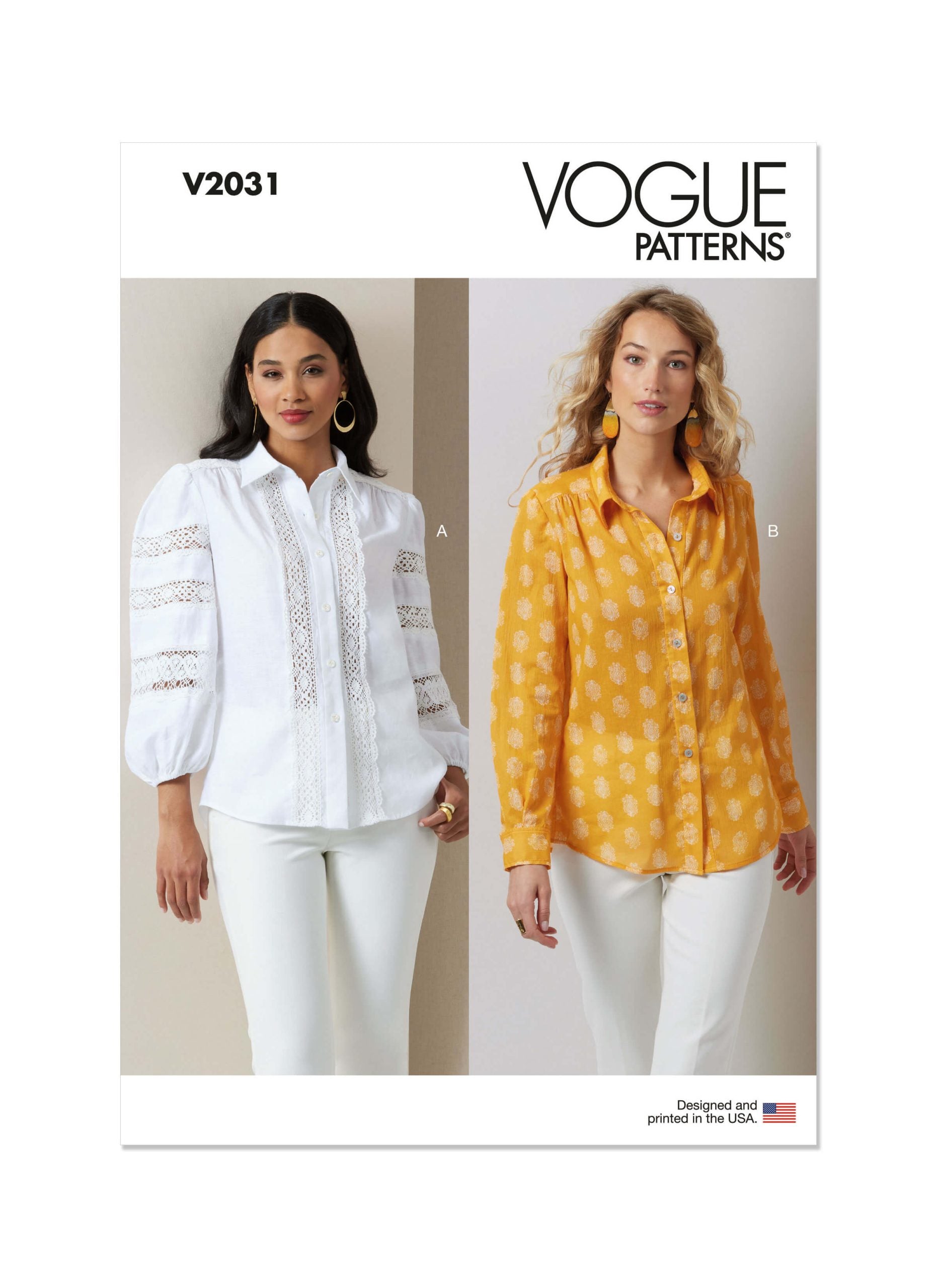 Vogue V2031 Misses Blouses Paper Sewing Pattern