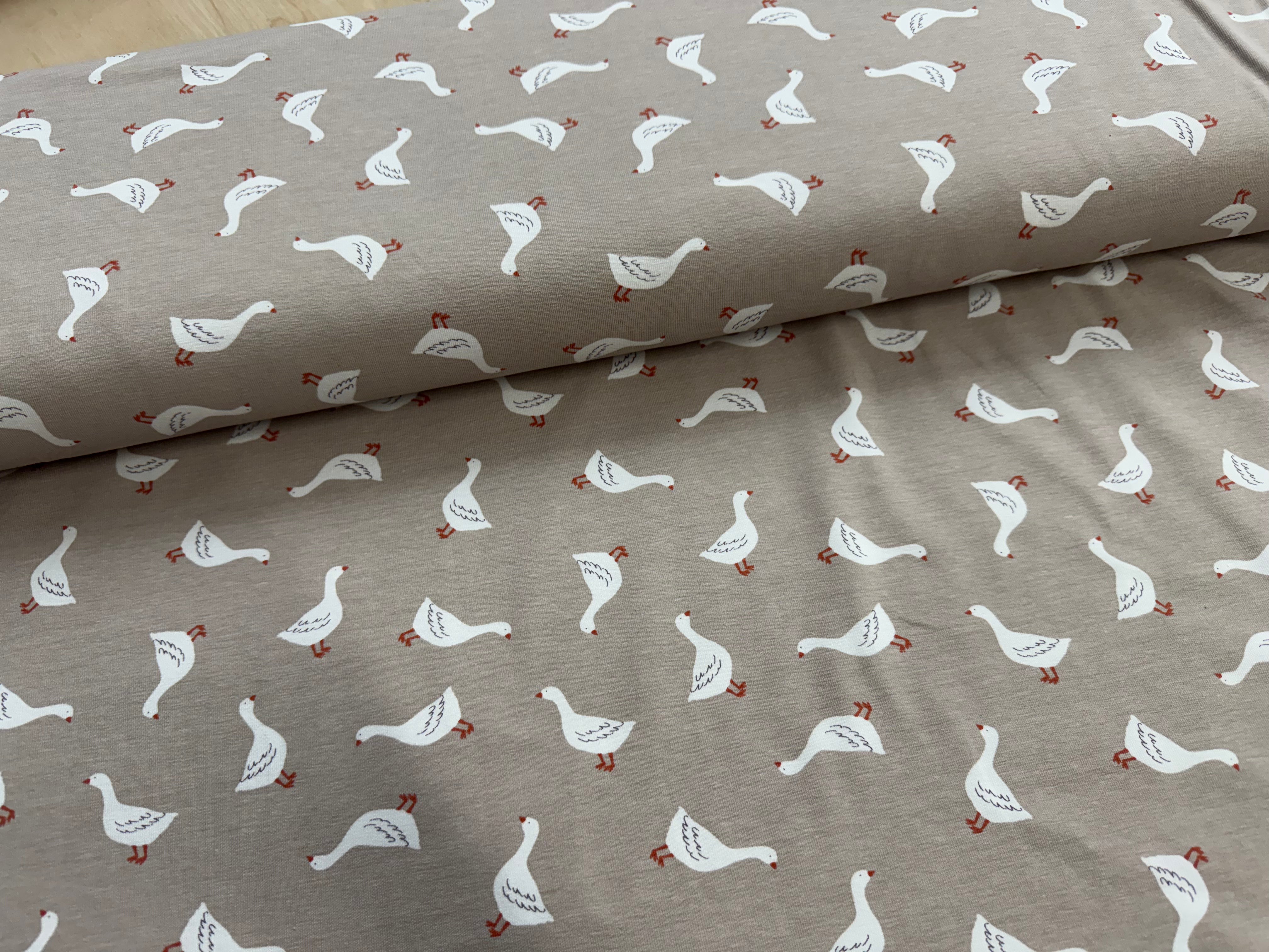 Geese on Sand Cotton Jersey