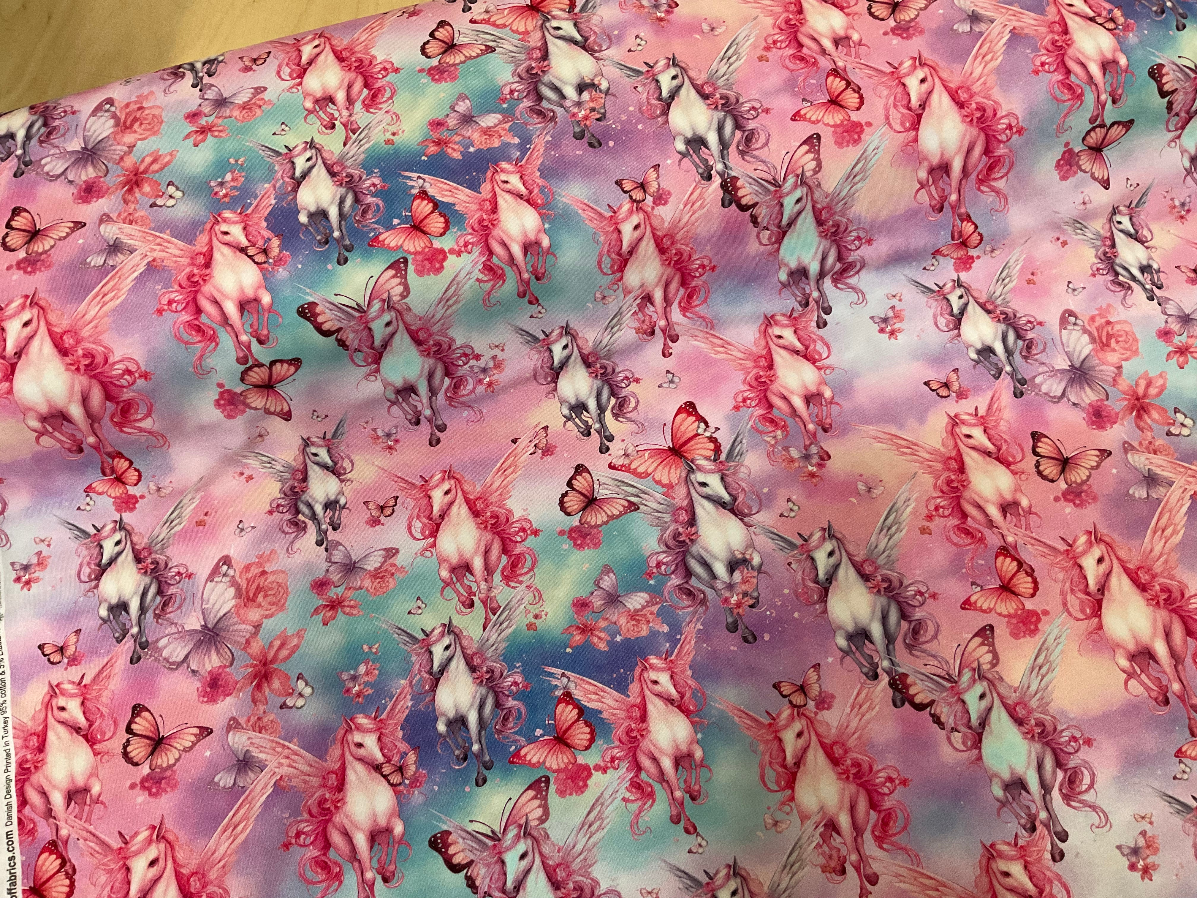 Flying Unicorns Cotton Jersey