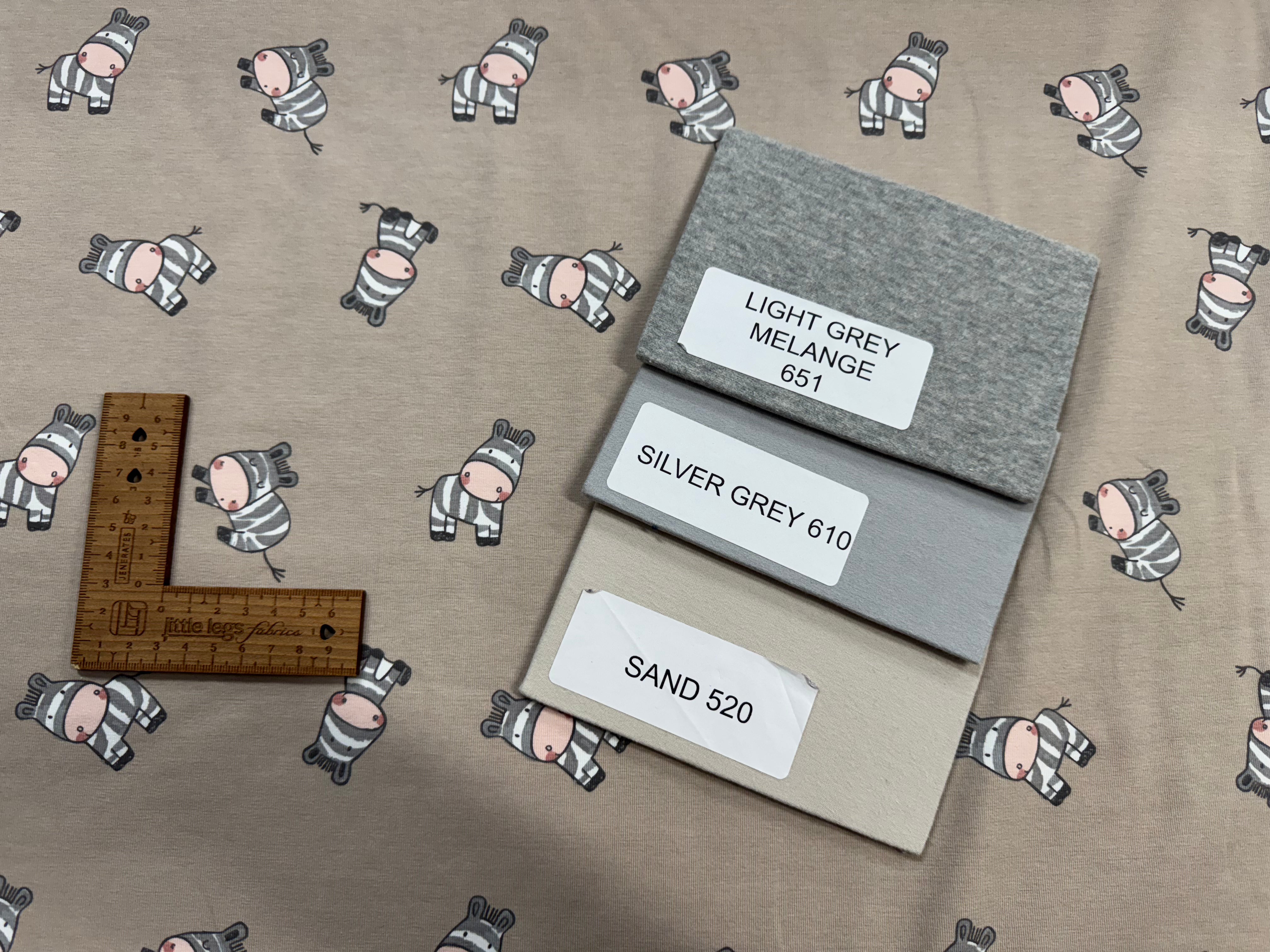 Zebras Sand Cotton Jersey