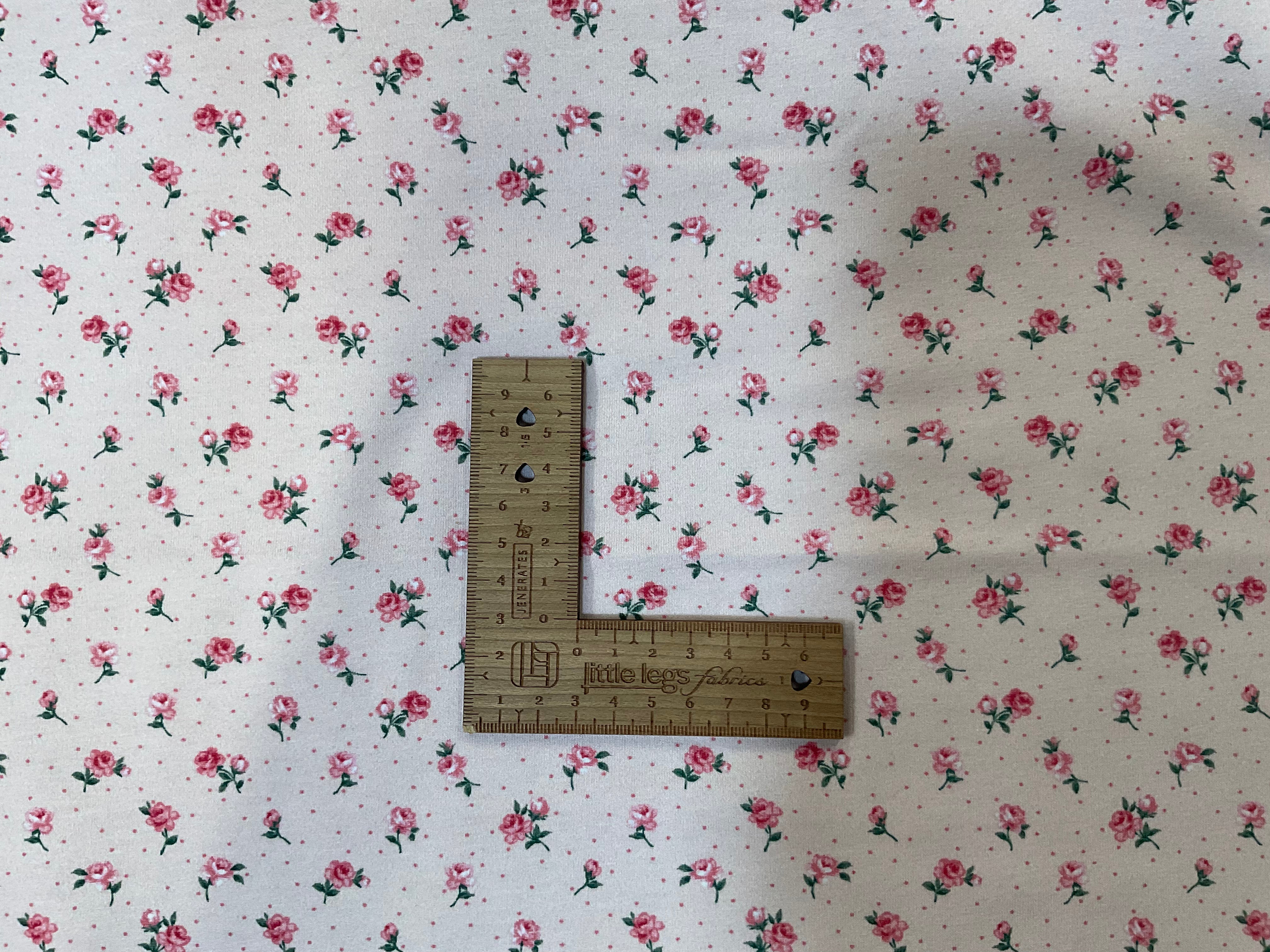 Ditsy Roses on Light Pink Cotton Jersey