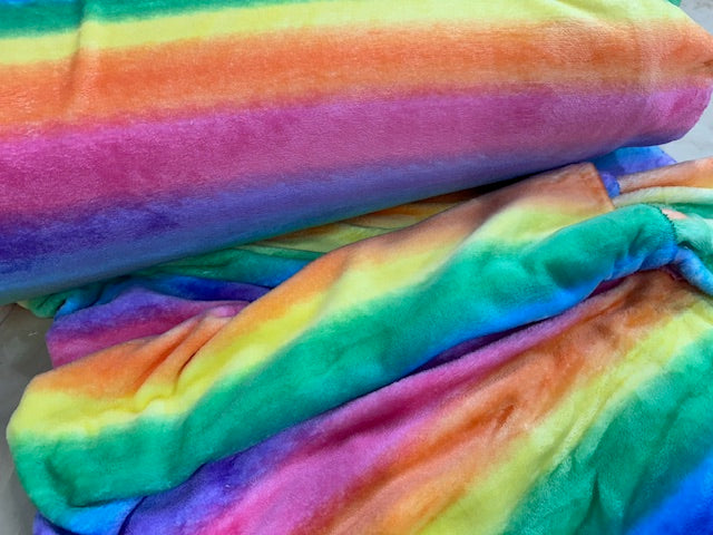 Bright Rainbow Stripe Cuddle Fleece