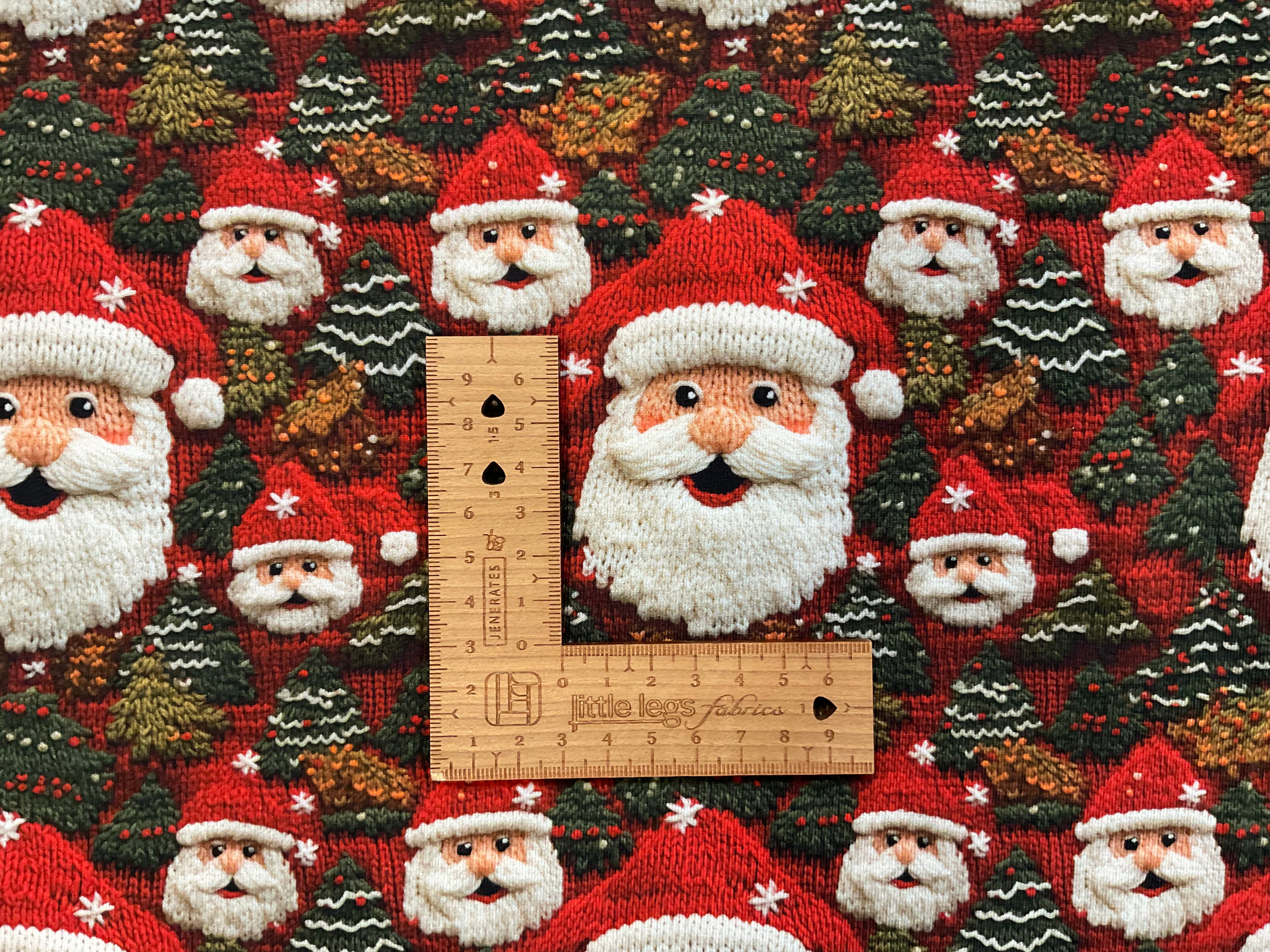 Knit Print Santa French Terry