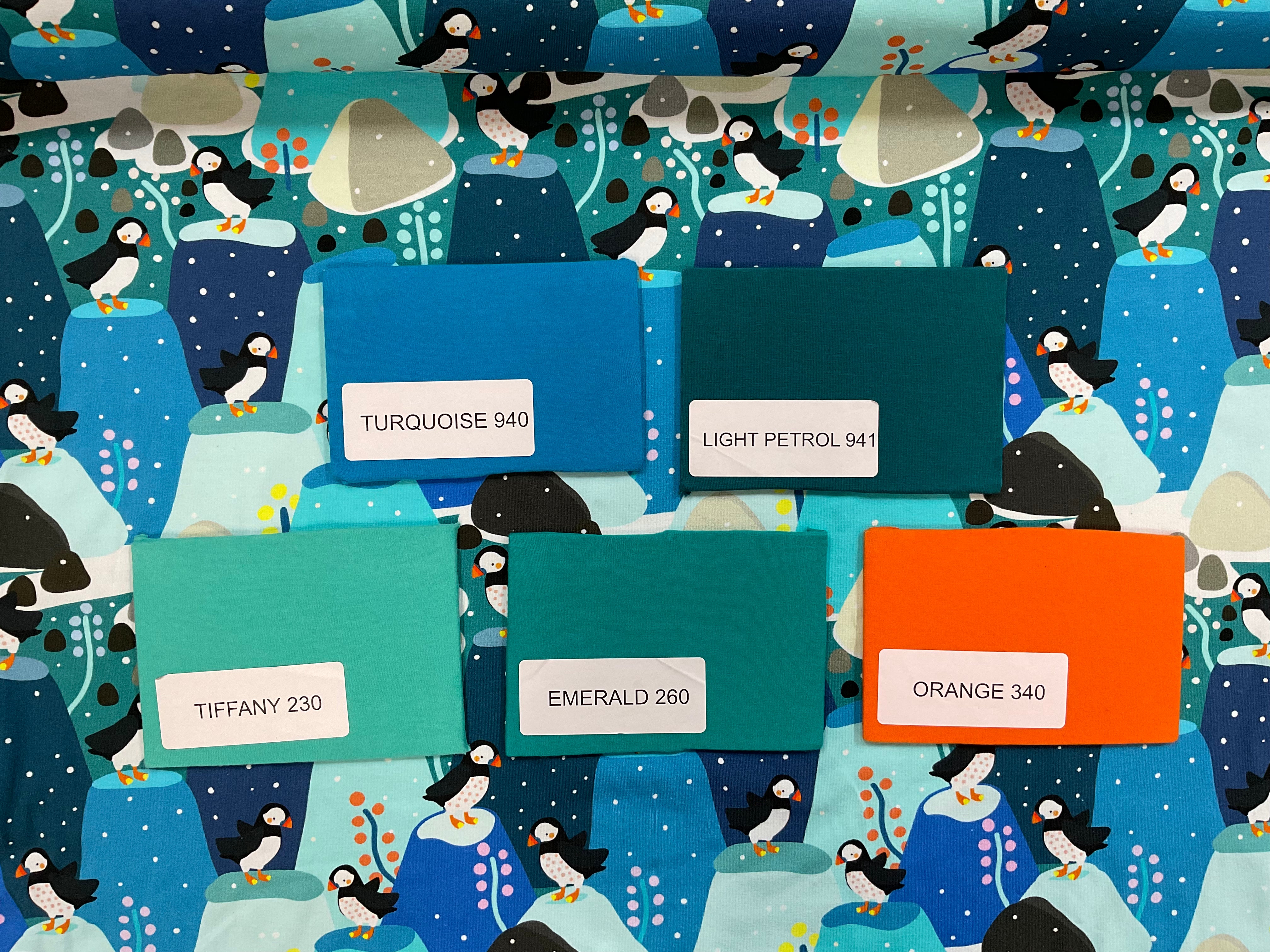 PRE ORDER Arctic Puffin Cotton Jersey-  DUE IN STOCK MID/END OCTOBER