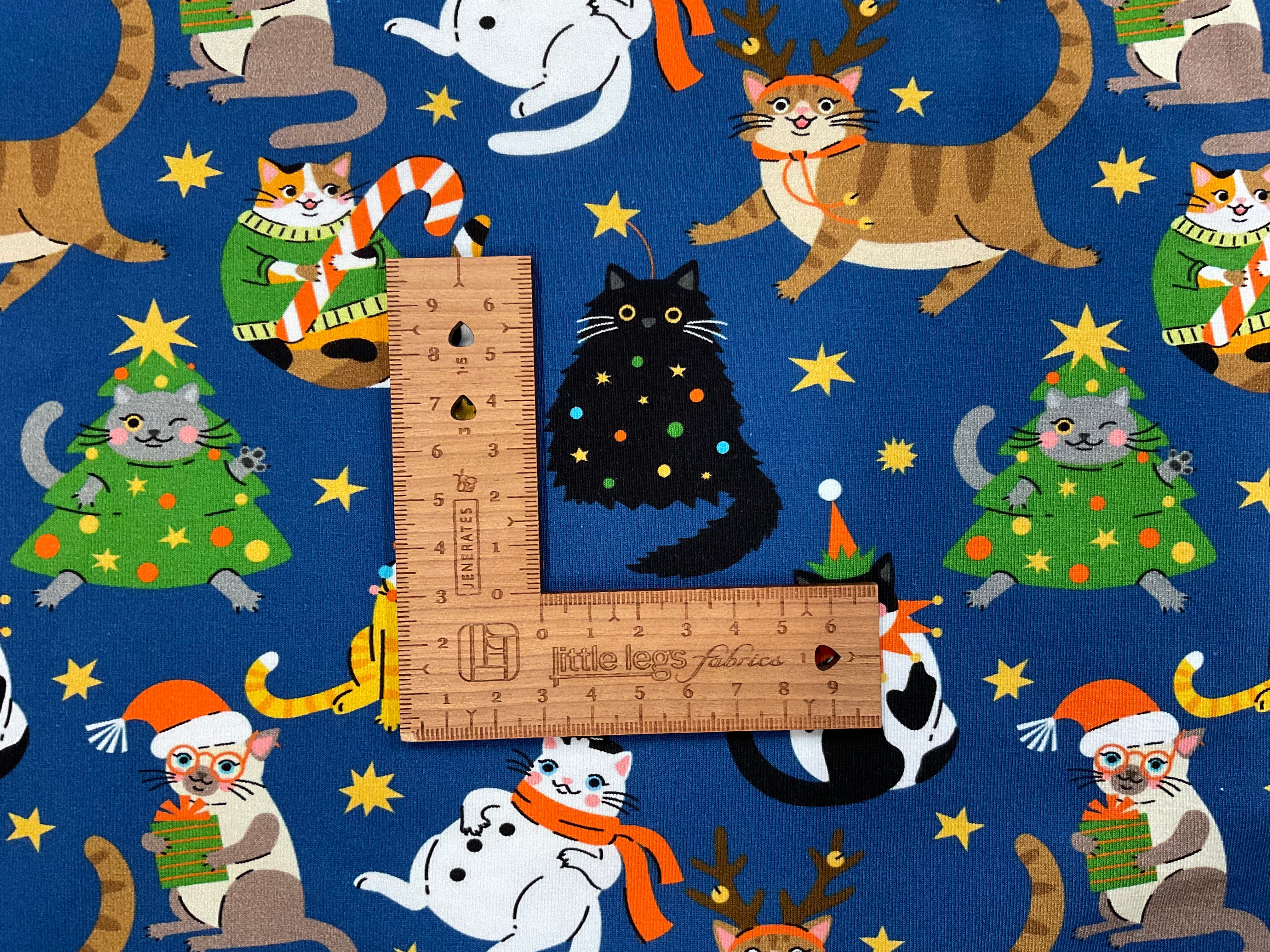 Christmas Cats Cotton Jersey