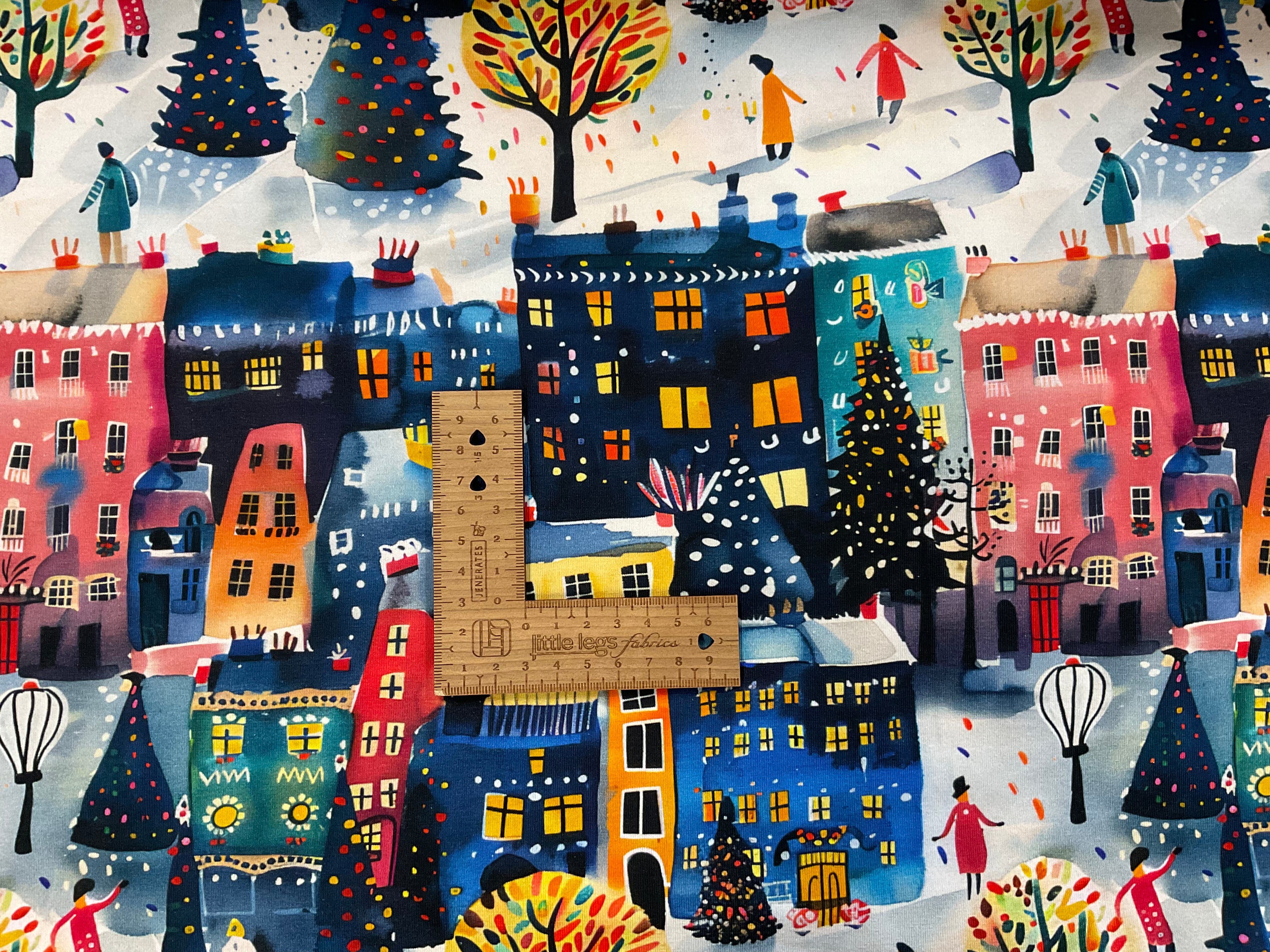 The Village at Christmas Cotton Jersey