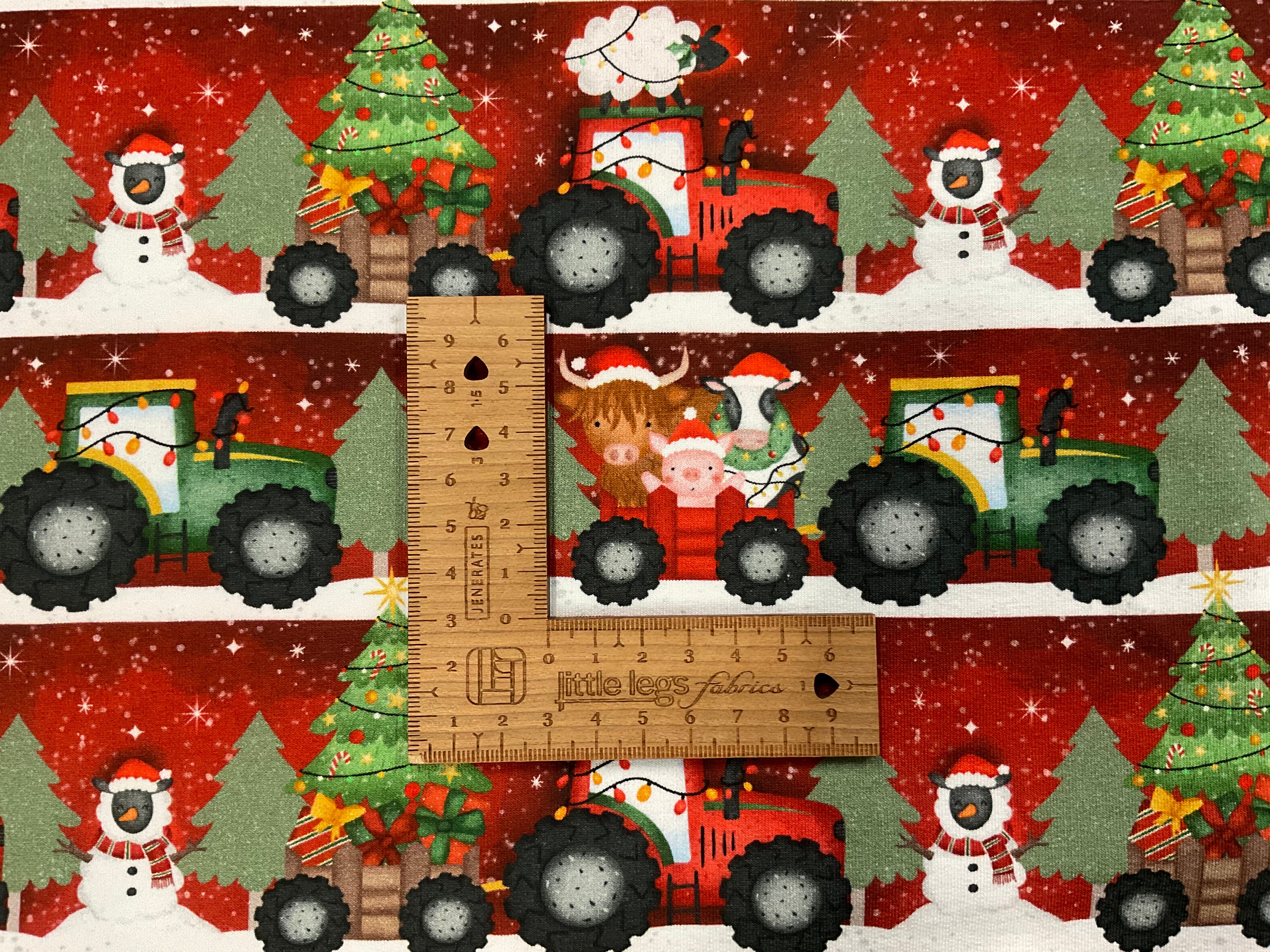 Christmas Tractor Ride Cotton Jersey