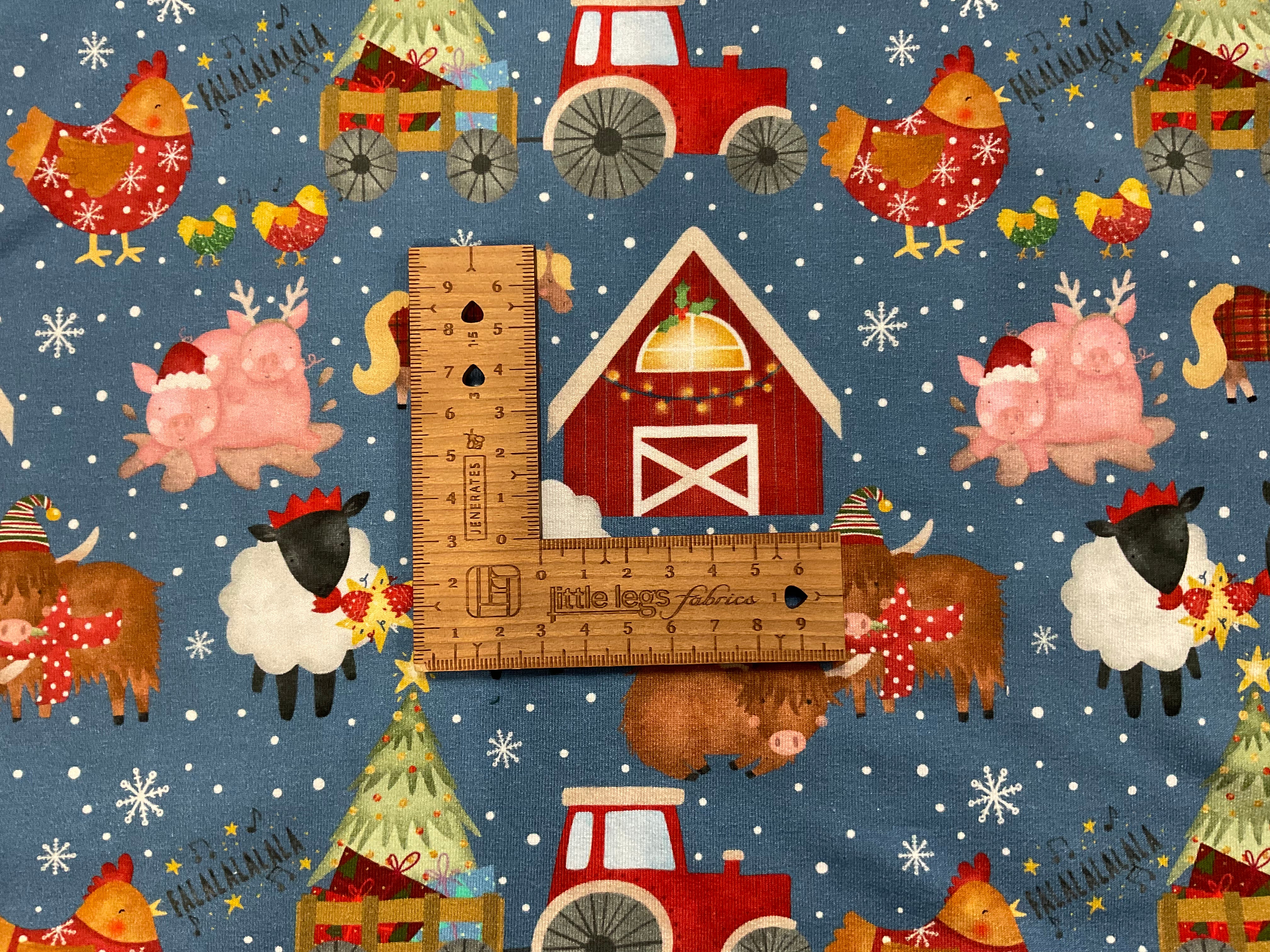 Farmyard Christmas Cotton Jersey