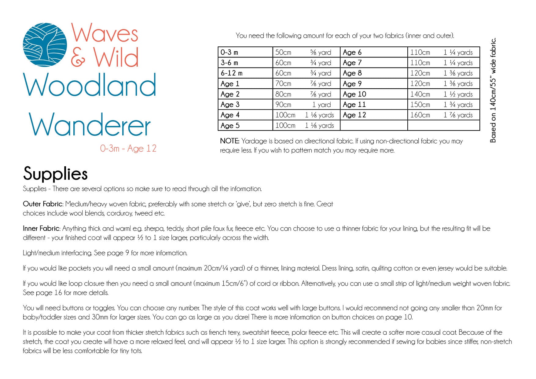 Woodland Wanderer Waves and Wilds Paper Pattern