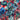 SALE - Flowers Red Green Blue Velvet Print