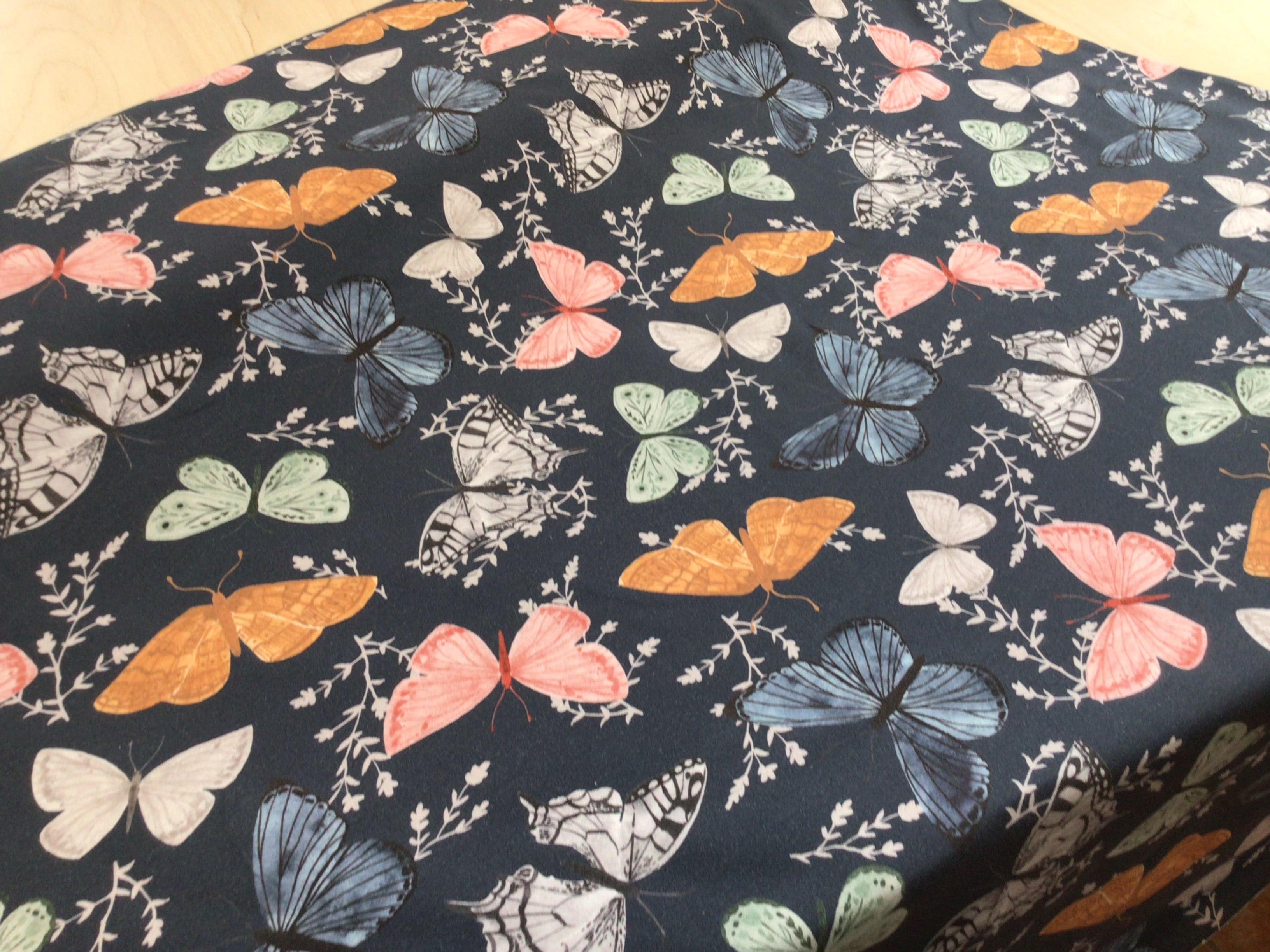 PRE ORDER Butterflies on Navy Cotton Jersey - DUE IN STOCK END OF DECEMBER