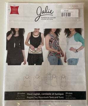 Raglan tee, racer back Tank and Tunic JALIE Woman’s and Girls Sewing Pattern