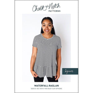 Chalk and Notch Waterfall Raglan Top and Dress Sewing Pattern (Sizes 0-30)